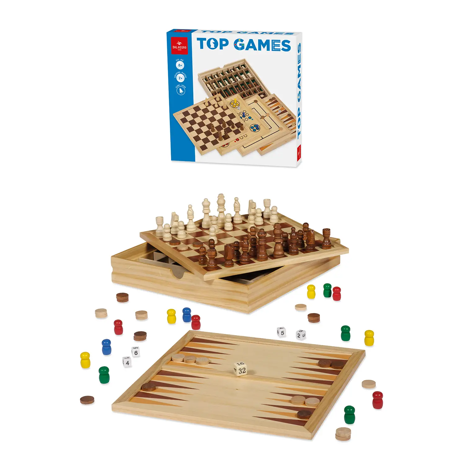 Top Games 30 Dama/Scacchi Tria Gioco Da Tavolo - giochi di società