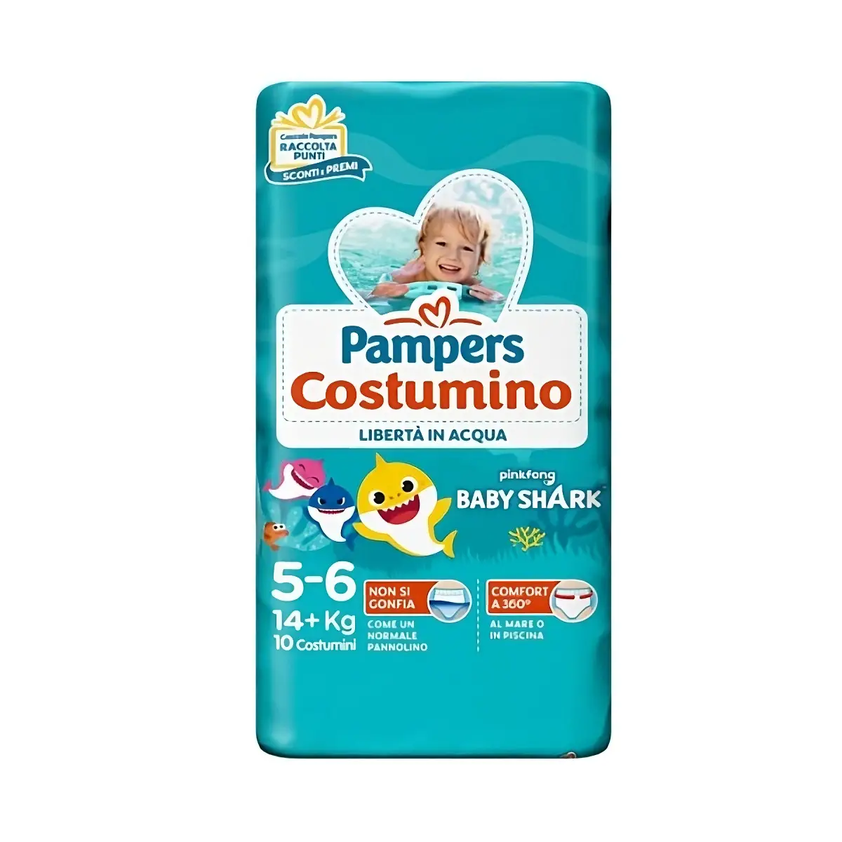 Pannolini Pampers Costumino - Taglia 5-6 - 14+ Kg - 10 Pezzi - pannolini e salviettine
