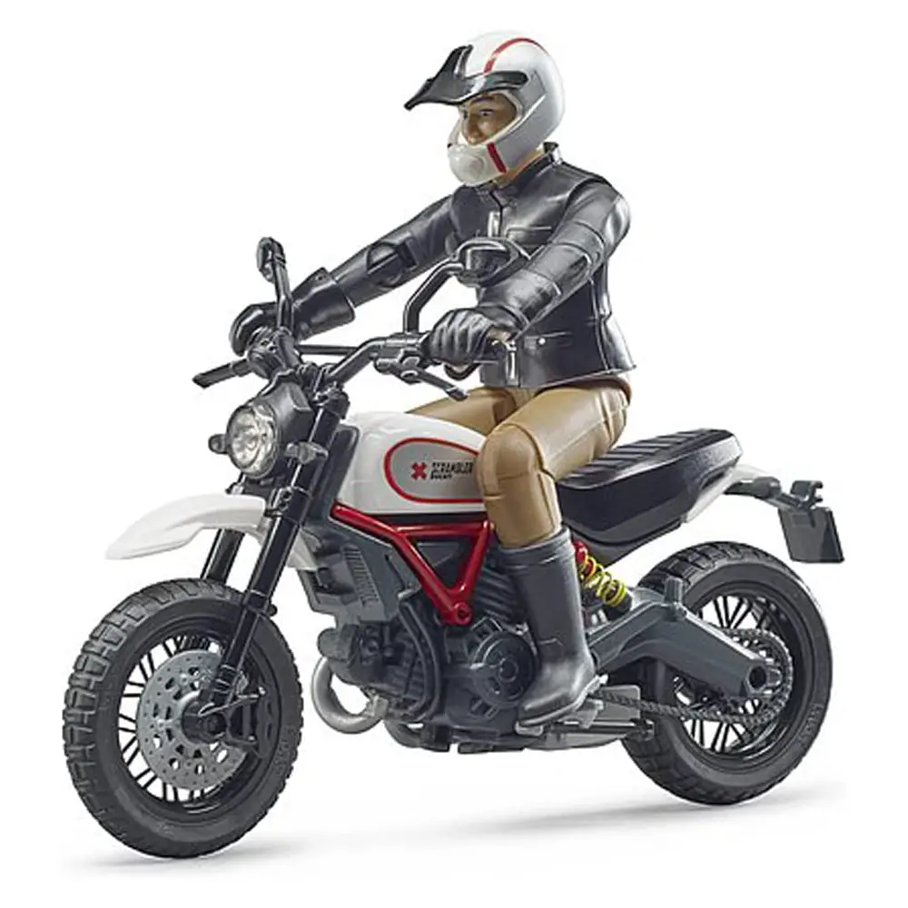 Bruder Moto Scramble Ducati Desert Sled Con Personaggio • 63051 - modellini