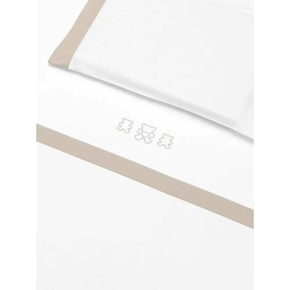 Set Lenzuola Letto 3 Pezzi Bianco Tortora Coll. Molly - lenzuolini
