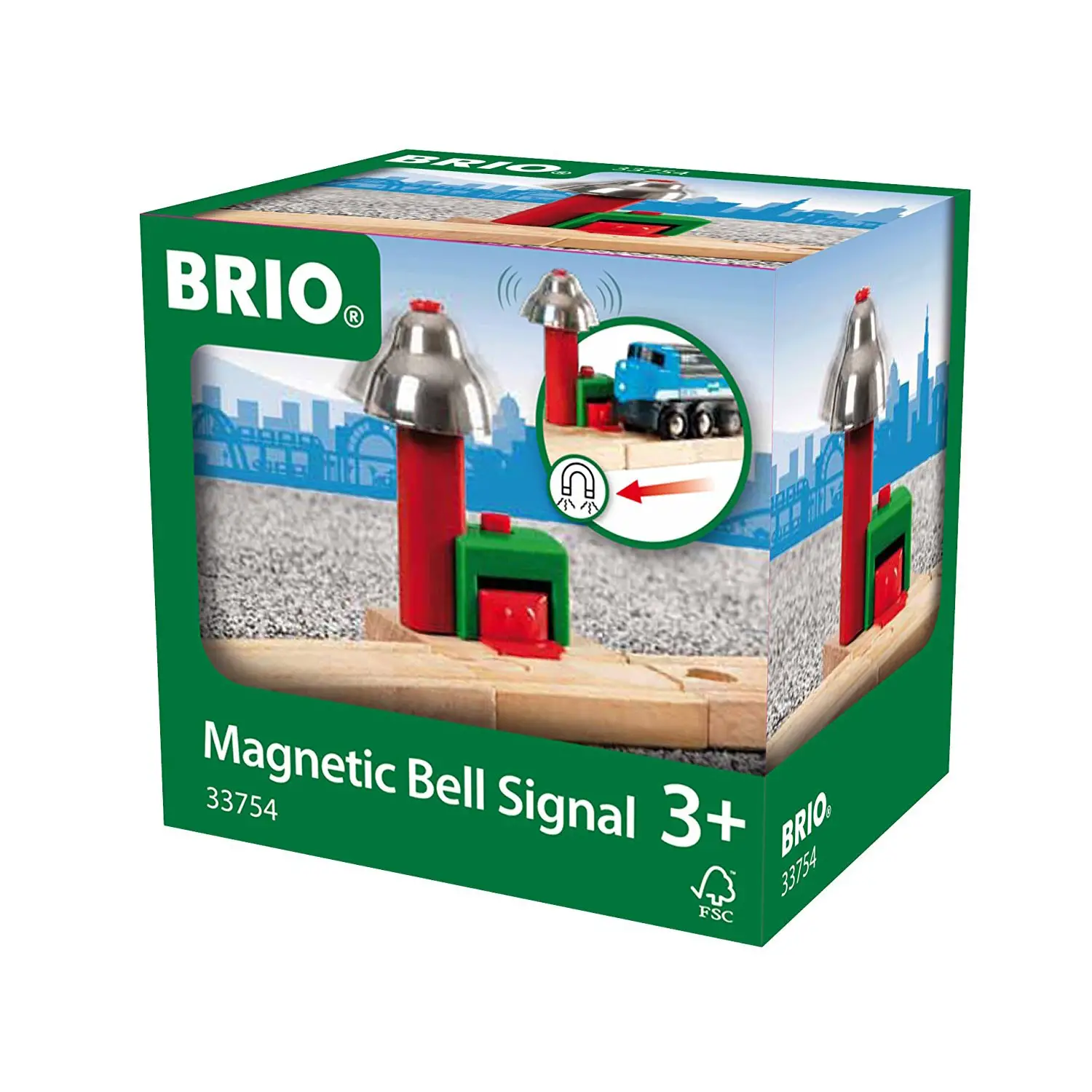 BRIO Segnale Magnetico con Campana – Accessorio Interattivo per Trenini in Legno - Costruzioni in legno