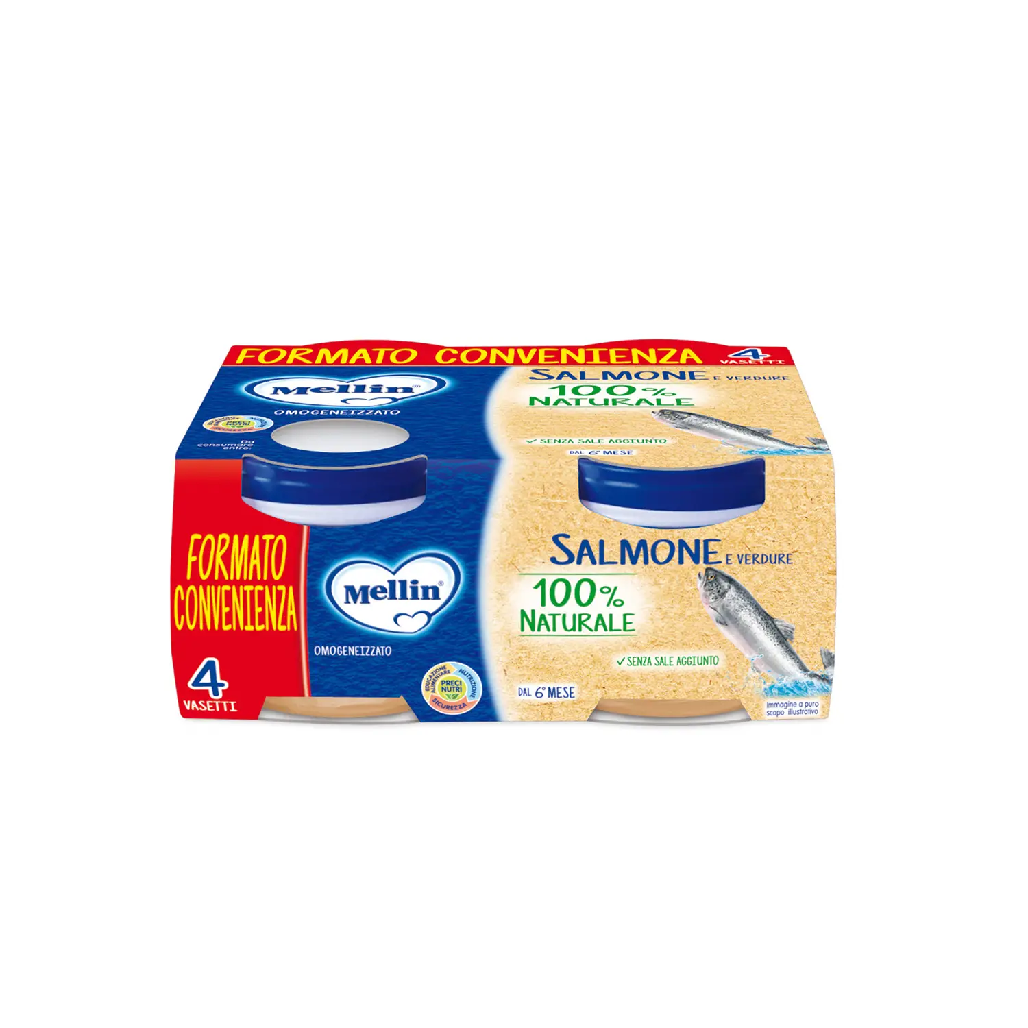 OMOGENEIZZATO PESCE MELLIN GR. 80X4 SALMONE - omogeneizzati
