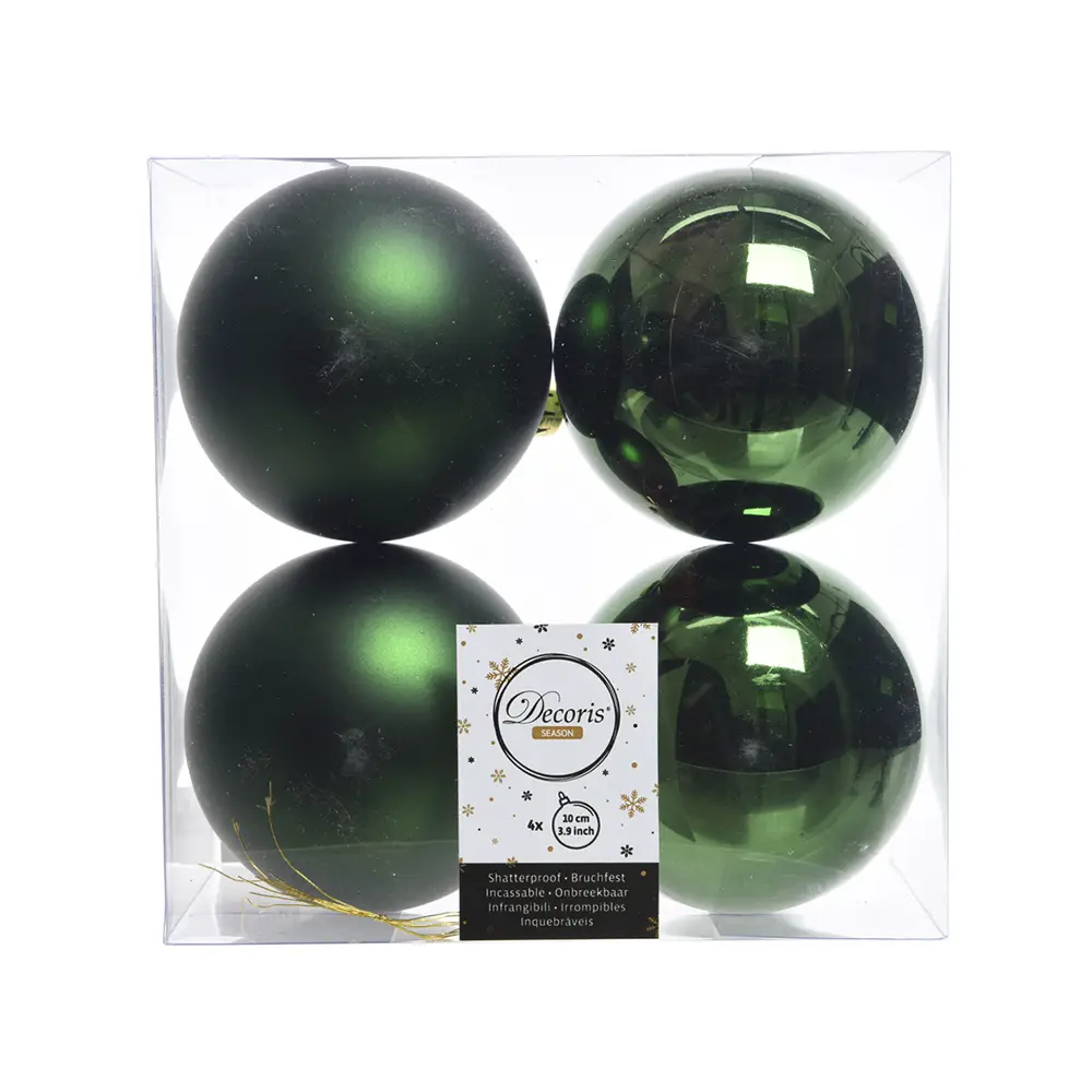 Box 4 Sfere di Natale - Diametro 10 cm - Pine Green - addobbi albero