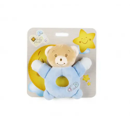 Babycare Orsetto Anello Sonaglino 14 cm - Giocattolo Sensoriale - Primi giochi
