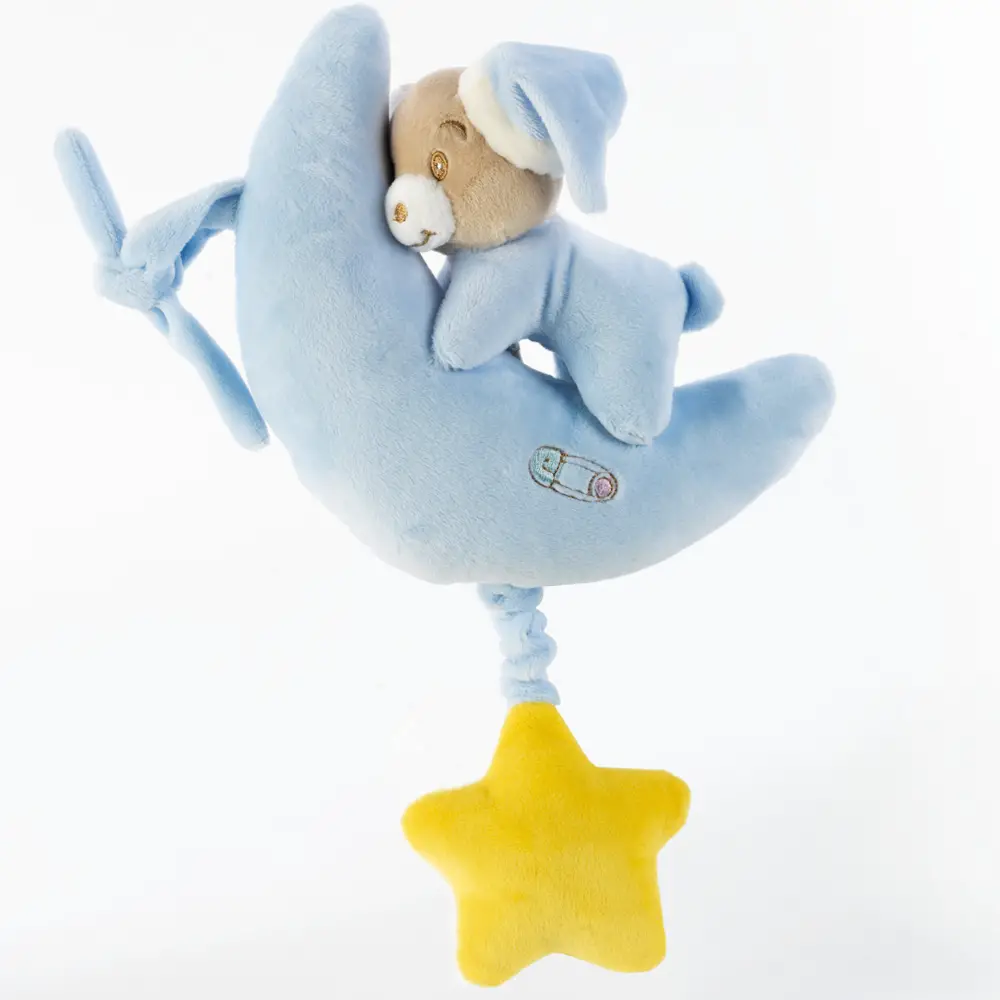 Babycare Orsetto Luna Carillon 35 cm – Peluche Musicale per Neonati - Primi giochi