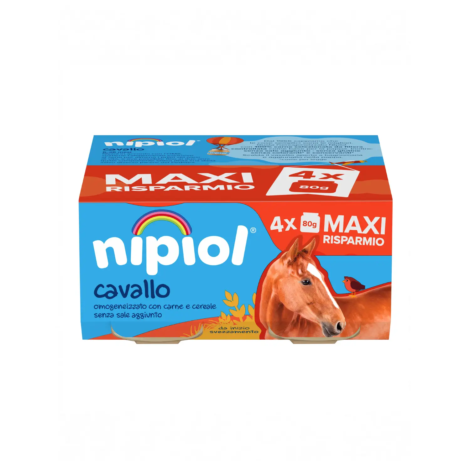Omogeneizzato Carne Cavallo Nipiol – 4 x 80 g - omogeneizzati