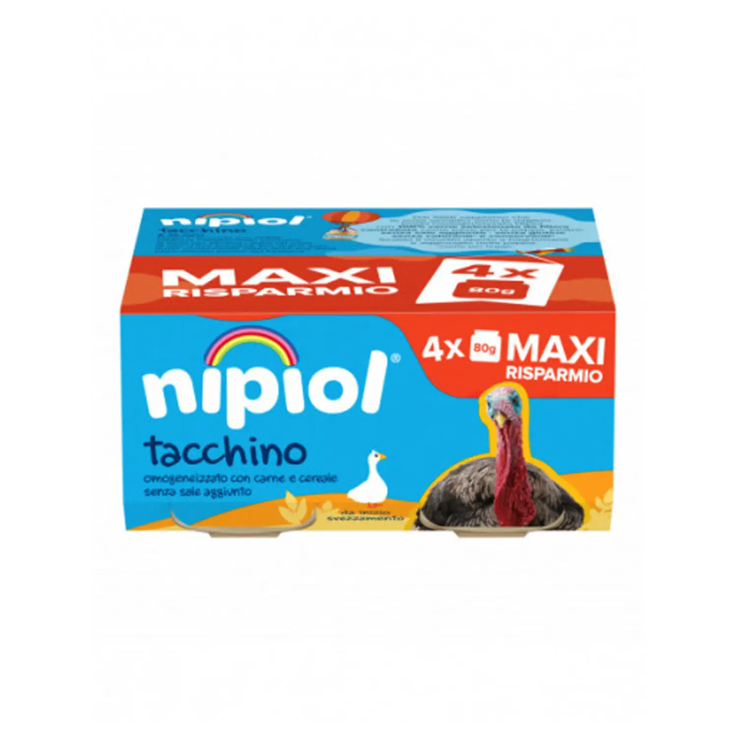 Omogeneizzato Carne Tacchino Nipiol – 4 x 80 g - omogeneizzati