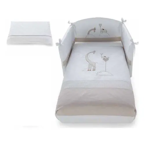 Completo Piumone 3 Pezzi Bianco Tortora – Collezione Savana Pali - lenzuolini