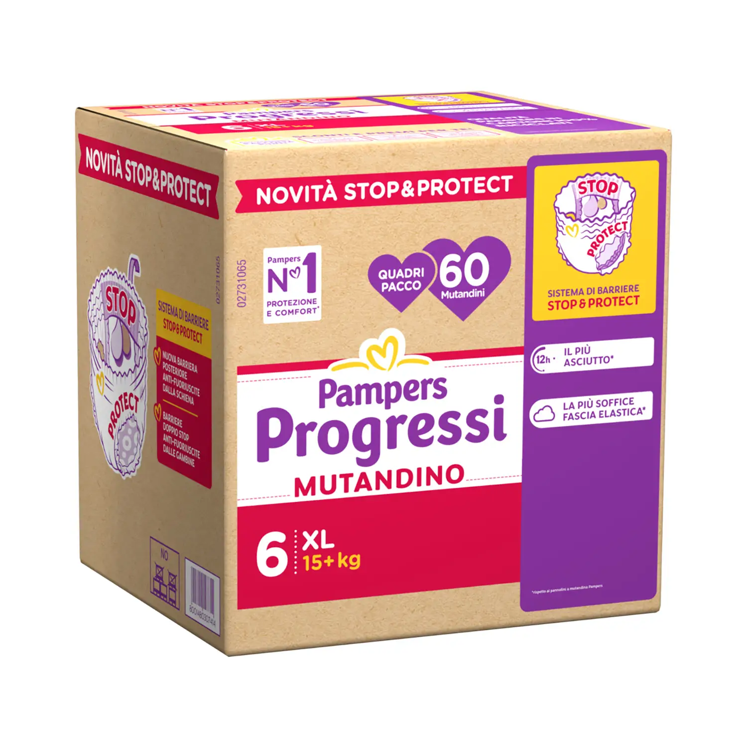 Pampers Progressi Mutandino Pacco Scorta 6 Extralarge 15+ Kg - 60 Mutandini - pannolini e salviettine