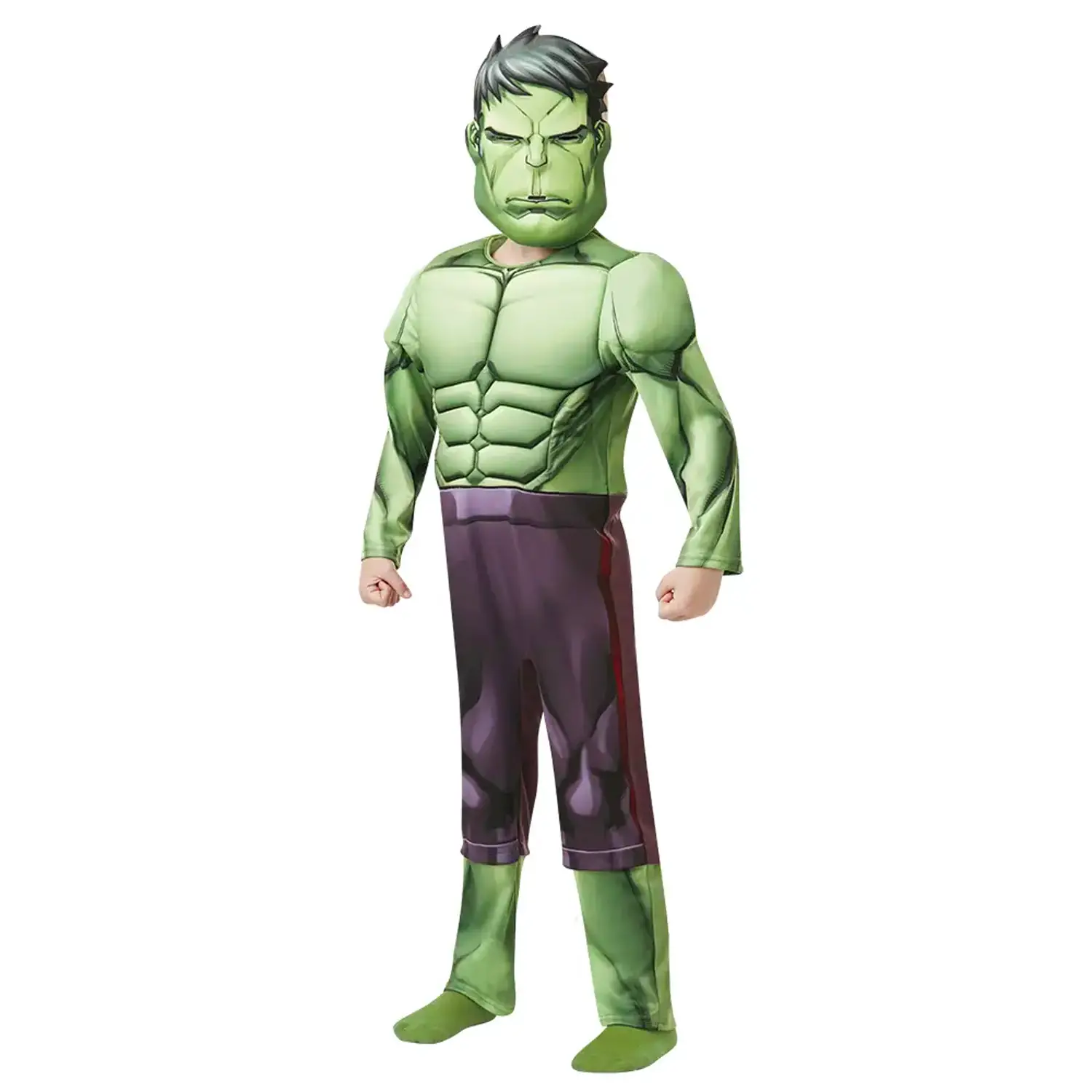 Costume Hulk Deluxe con muscoli per Bambini - Taglia L - 7/8 anni - abiti bambino e bambina