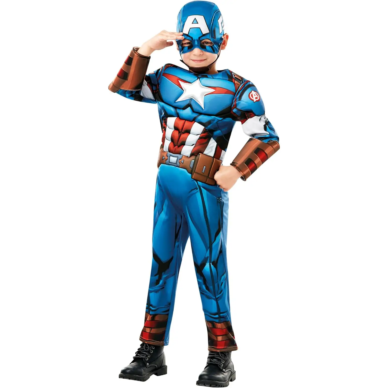 Costume Capitan America Deluxe per Bambini - Taglia S - 3/4 anni - abiti bambino e bambina