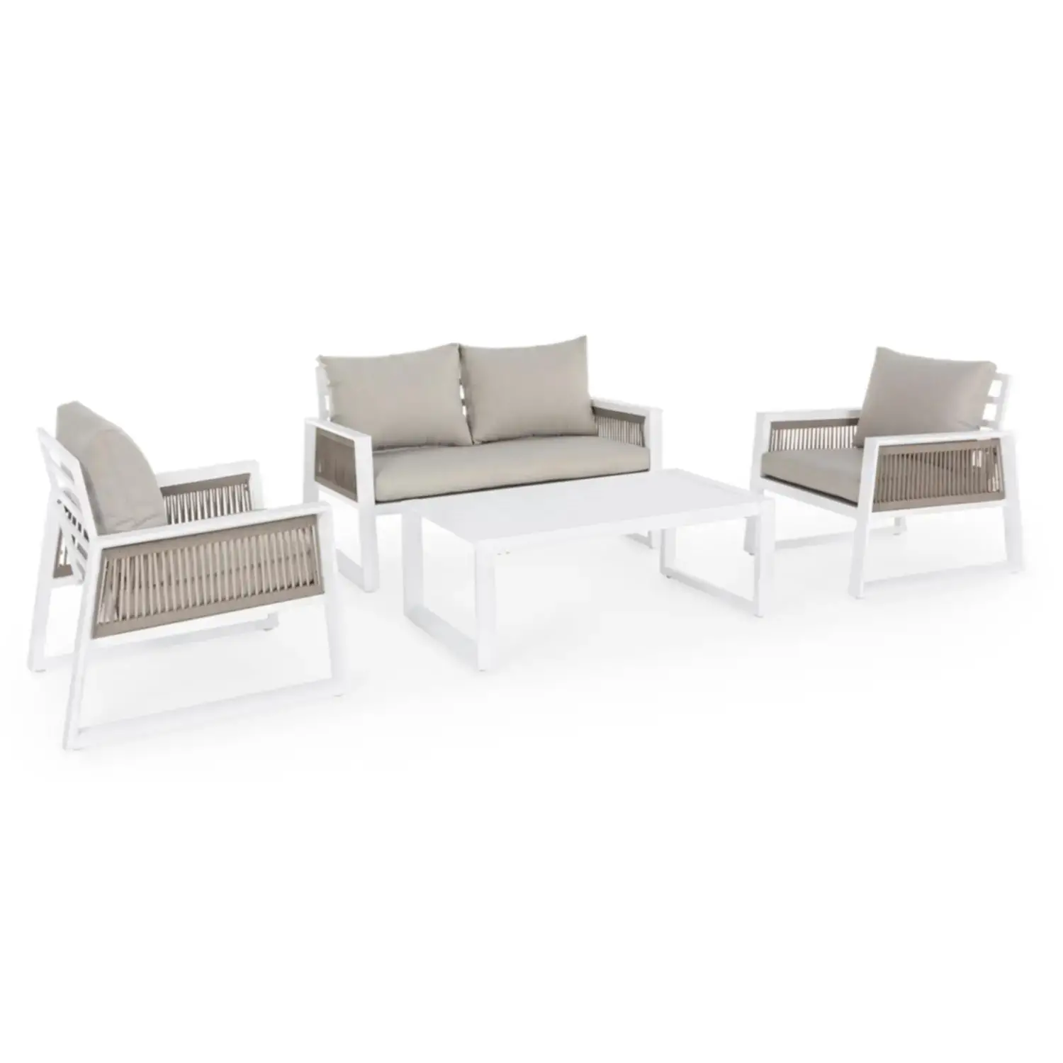 Salottino Captiva Bizzotto Bianco Completo di Cuscini 0662584 - set e salotti