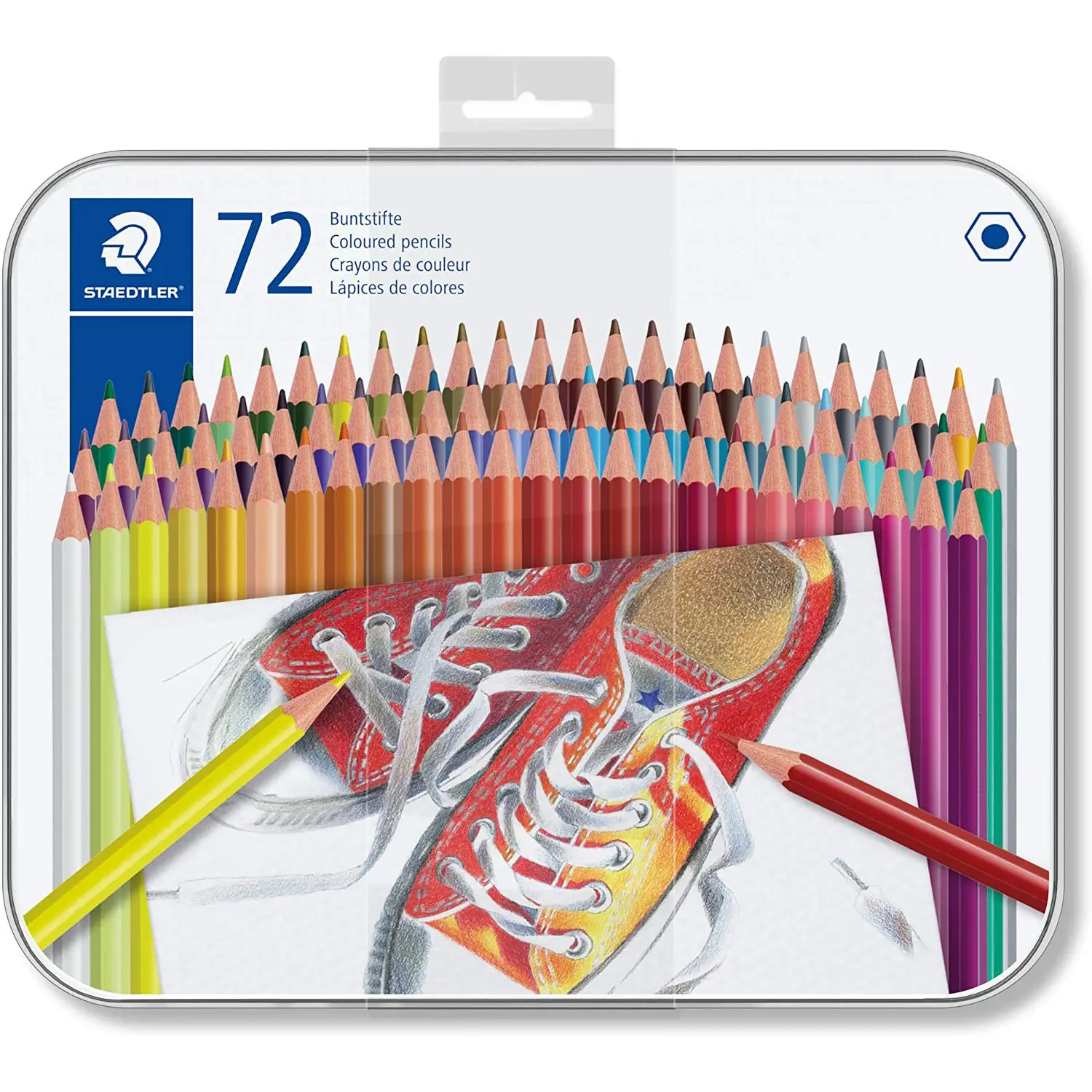 Matite Colorate Staedtler Esagonali – Scatola di Metallo 72 Pezzi - Pastelli