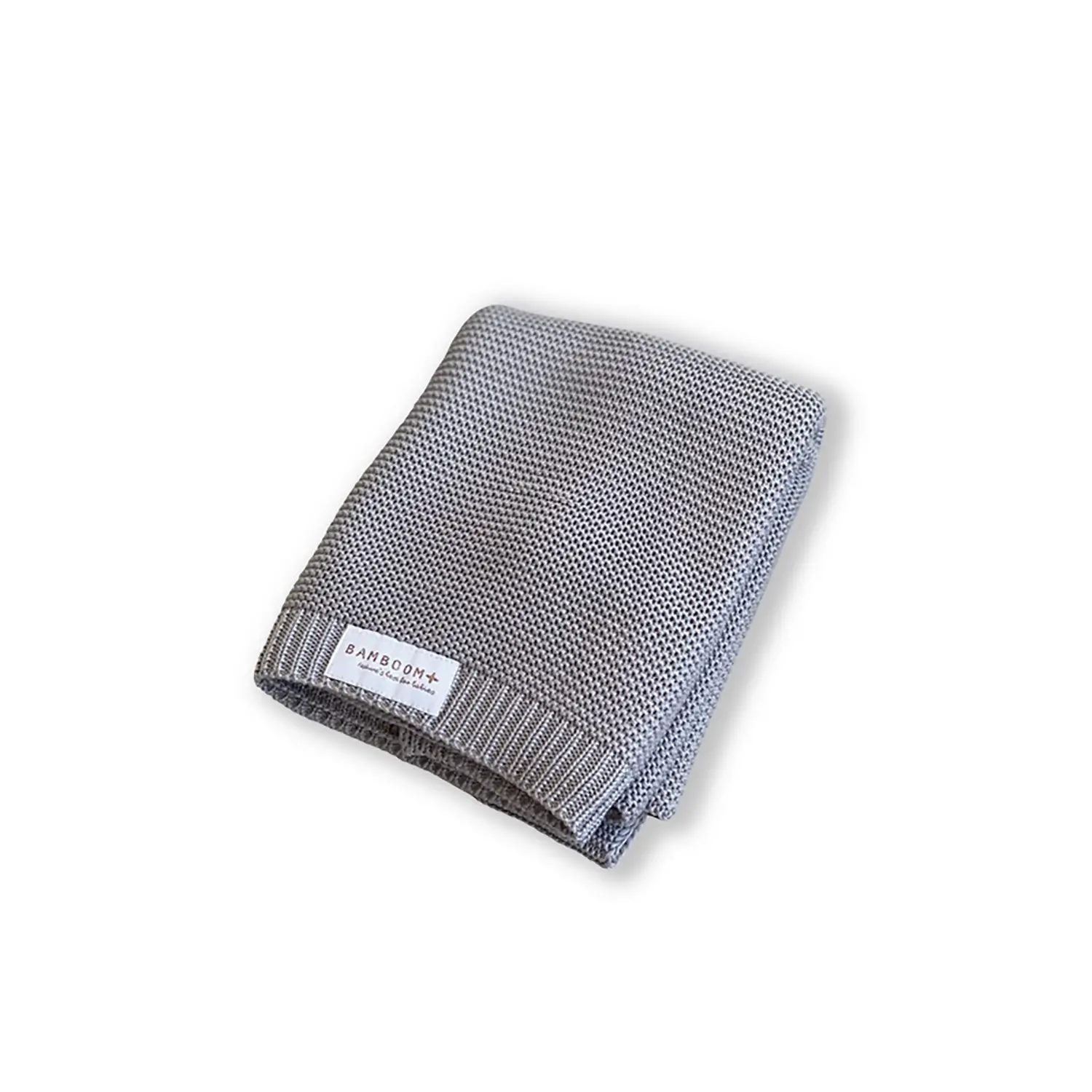 Bamboom Coperta Estiva Lavorata a Maglia 75x100 cm – Warm Grey - lenzuolini