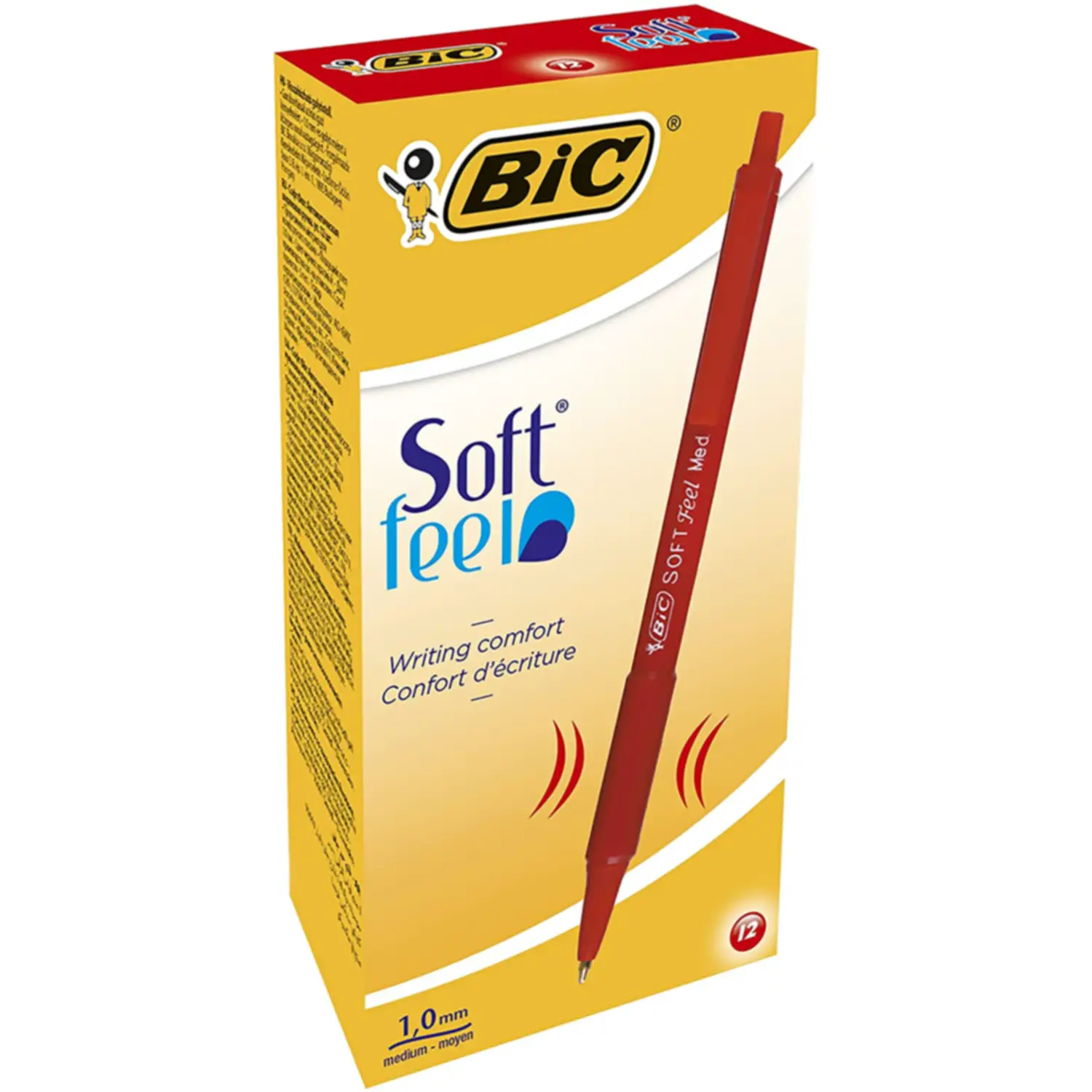 Penna Bic Soft Feel Clic Grip Rossa - penne pennarelli ufficio