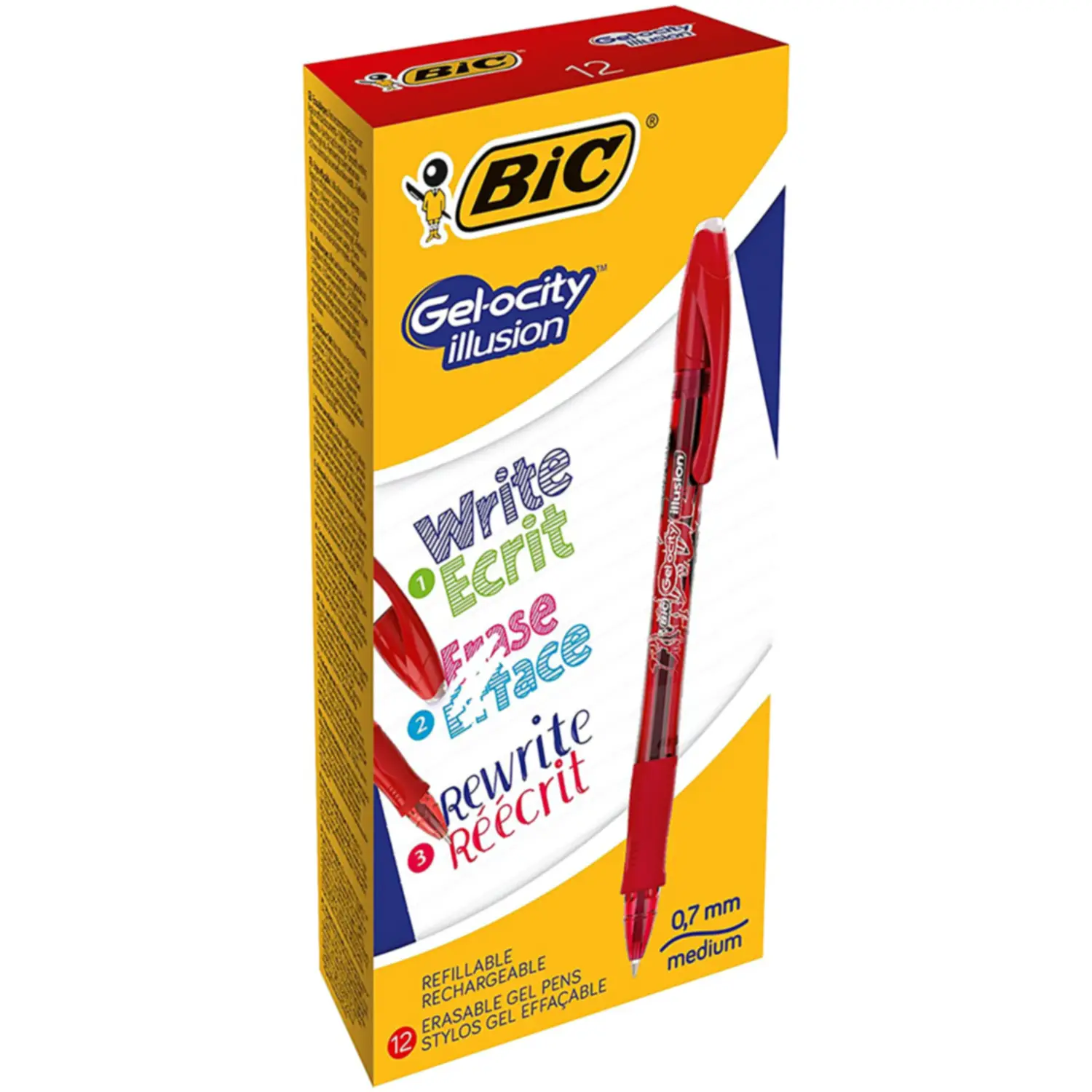 Penna BIC Gel-Ocity Illusion Rossa - penne pennarelli ufficio