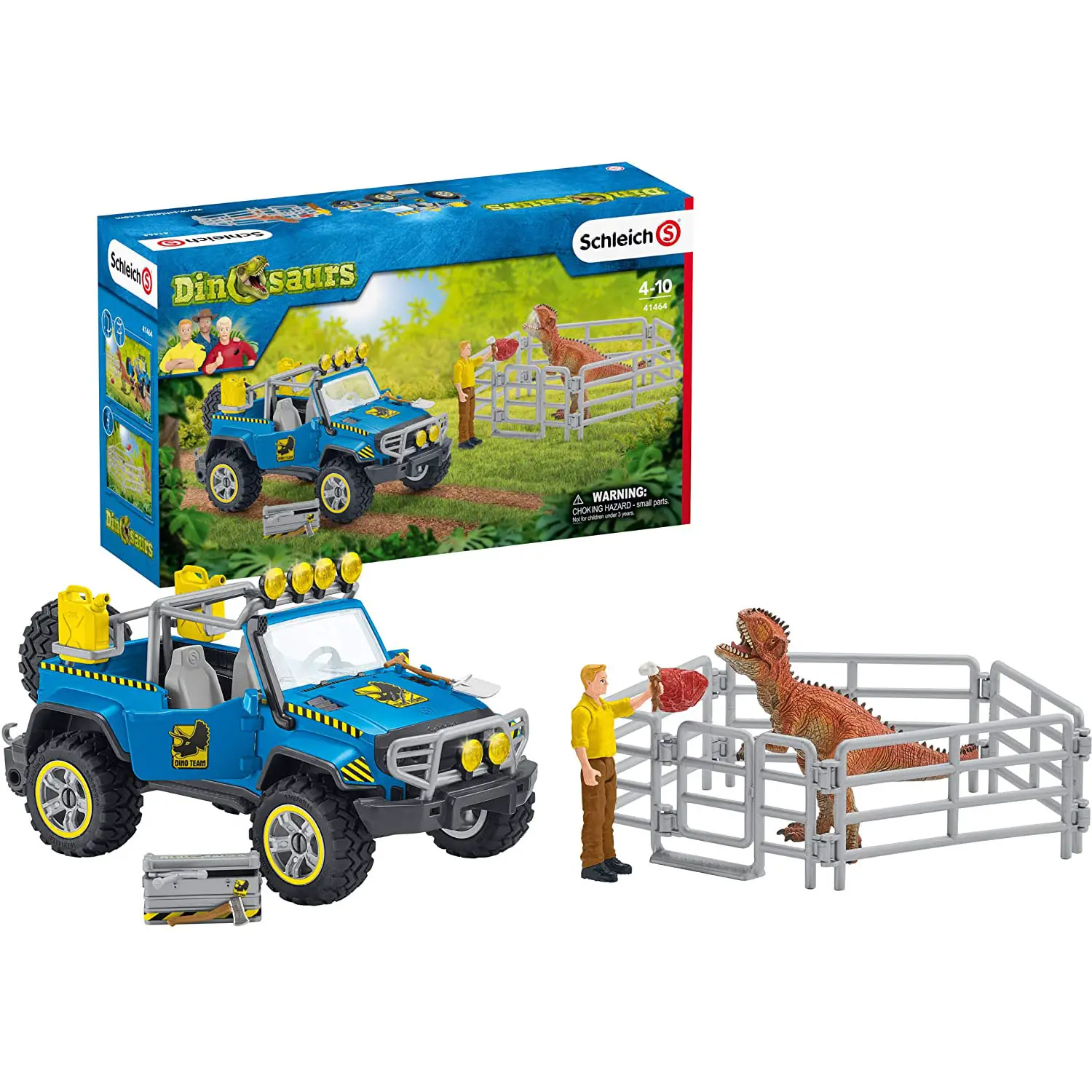 Schleich Veicolo 4x4 con Dinosauro – Set Gioco Avventure Preistoriche - Animali