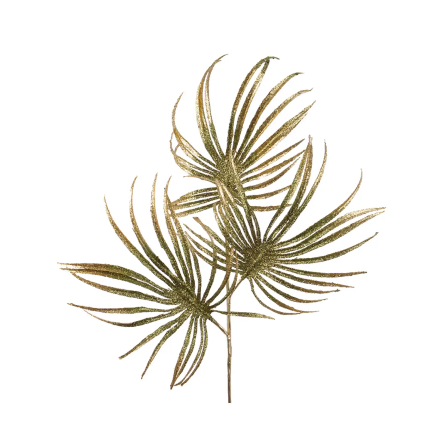 Foglia Decorativa con Effetto Spray Glitter Verde/Oro – 23x67 cm - fiori e ghirlande