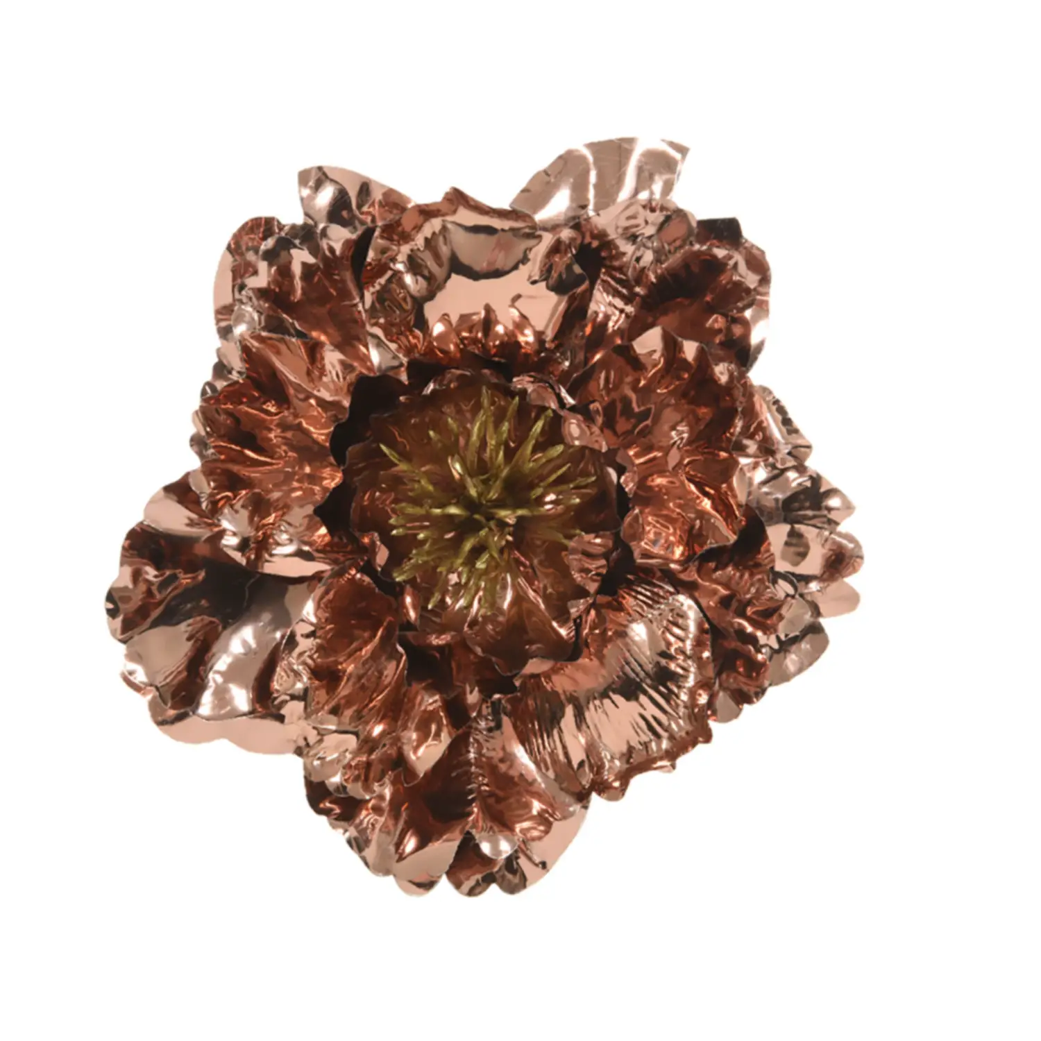 Peonia con Clip Rame Lucido – Diametro 16 cm (1 Pezzo) - fiori e ghirlande