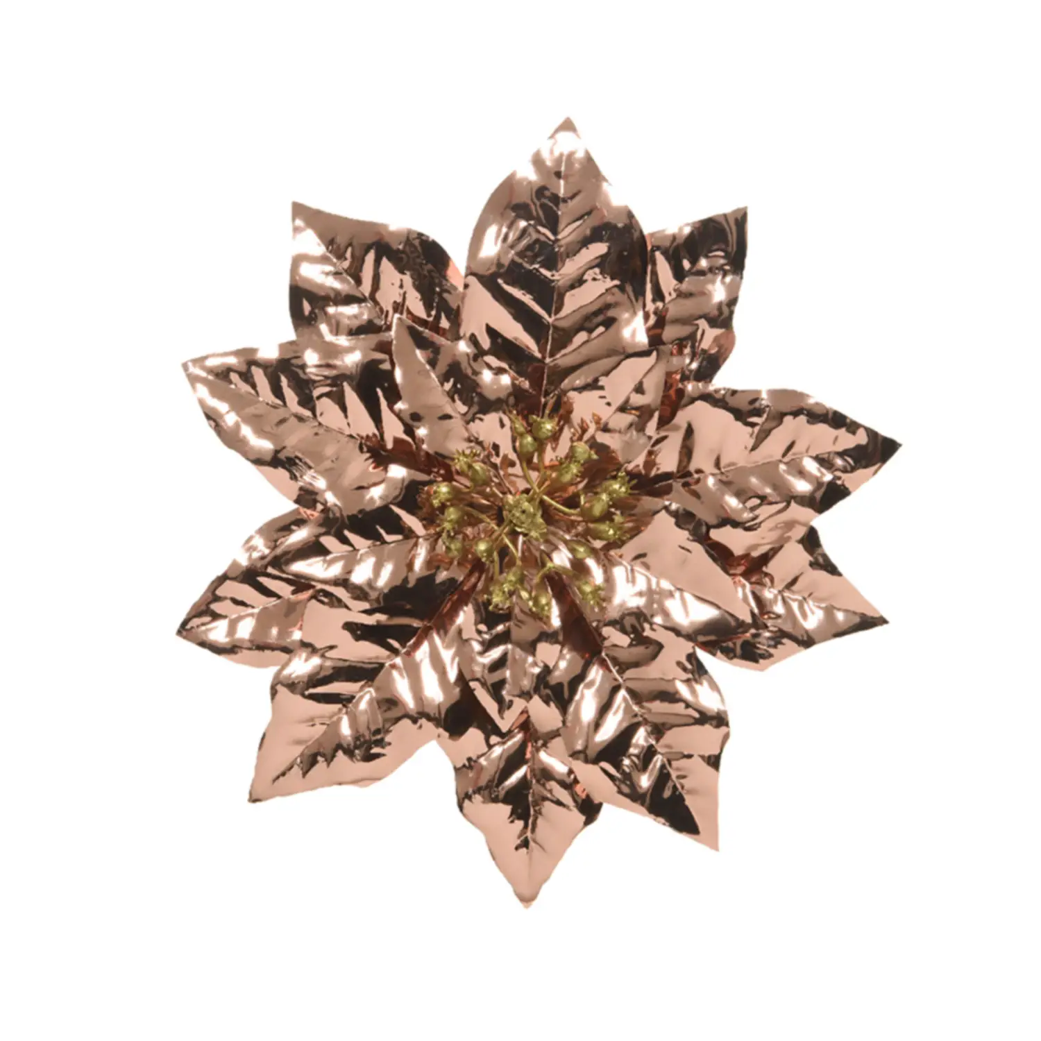 Poinsettia con Clip Rame Lucido – Diametro 24 cm - fiori e ghirlande