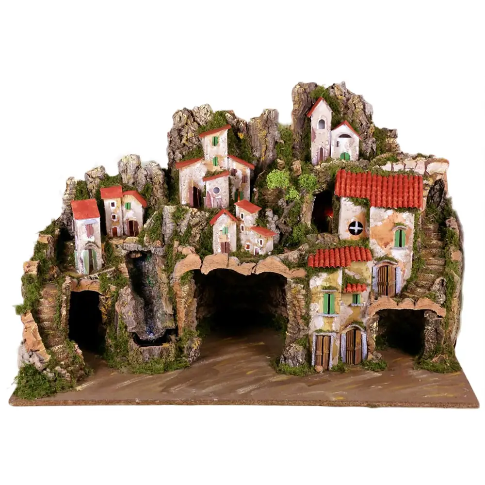 Presepe con Luci e Cascata in Movimento - presepi