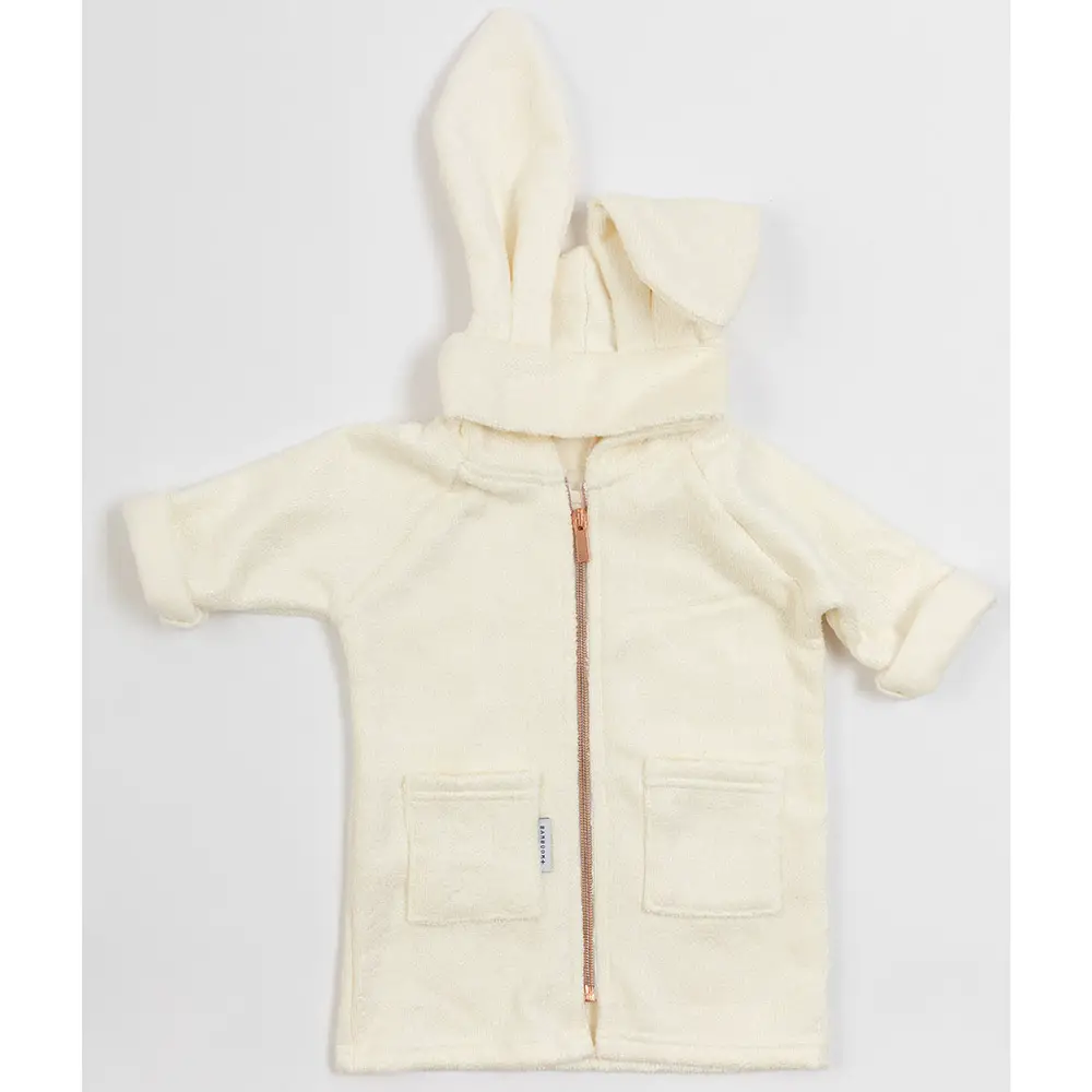 Accappatoio Vestaglia in Spugna Bamboom 0-2 Anni con Zip – Panna - accappatoi