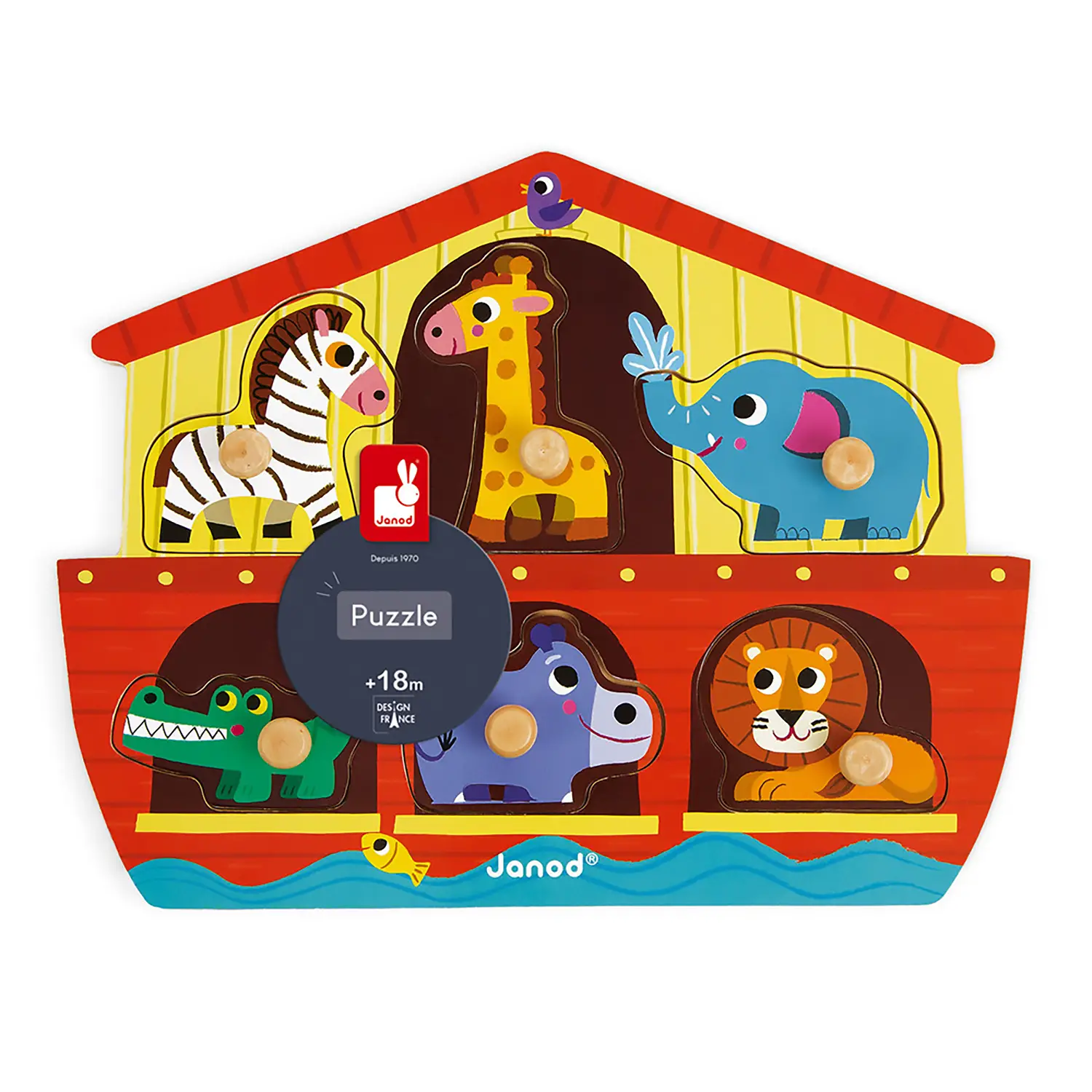 Puzzle Arca di Noè | Gioco Educativo in Legno per Bambini - Incastri e puzzle in legno