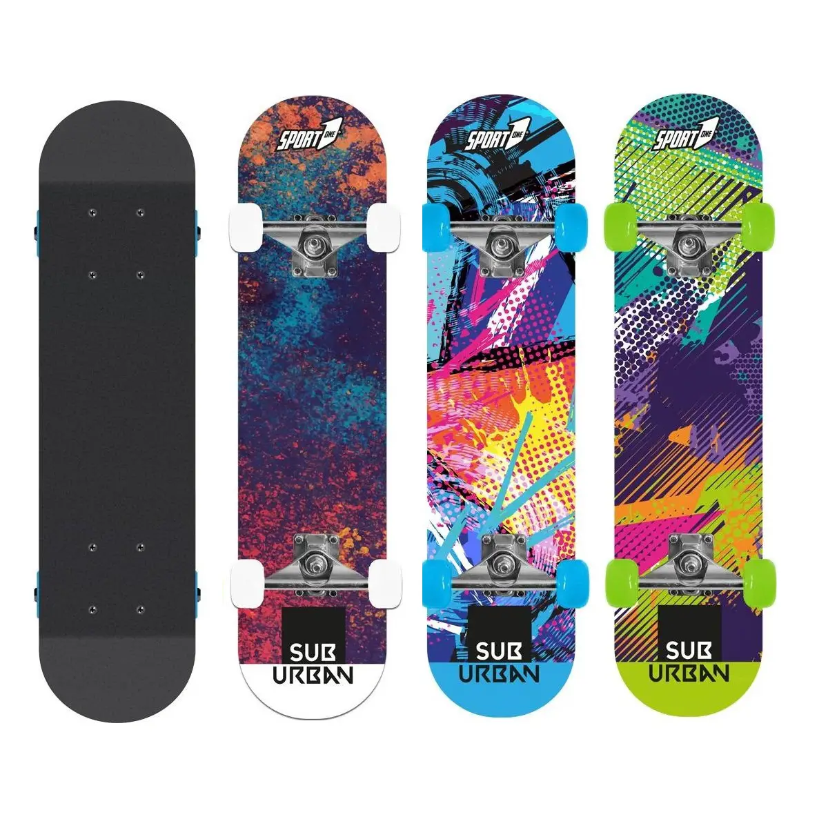 Skateboard Sub Urban – Tavola in Legno con Ruote Resistenti - Attrezzature sportive