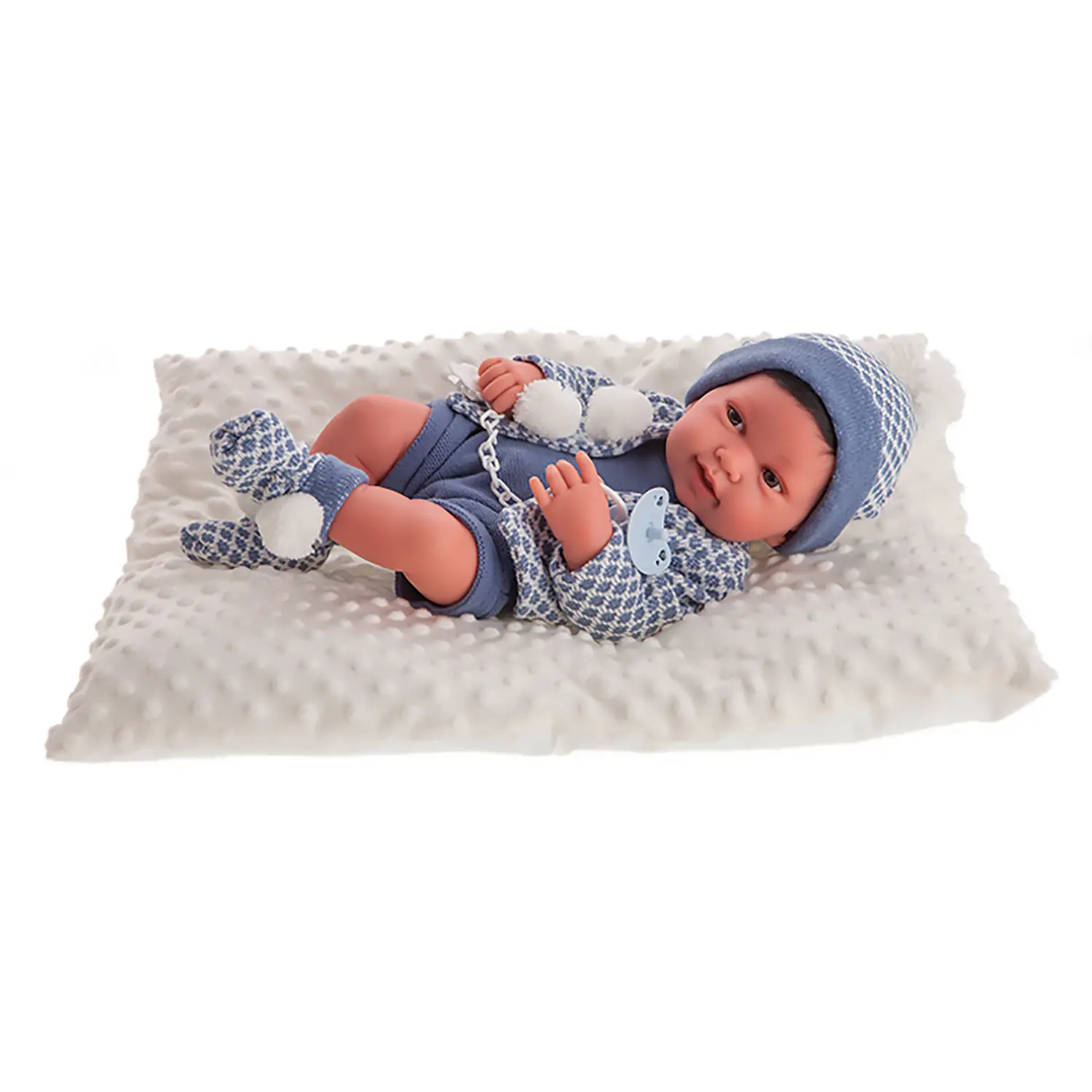Bambola Appena Nato Pipo con Pompon e Cuscino di Cotone – 42 cm - Bambole e accessori