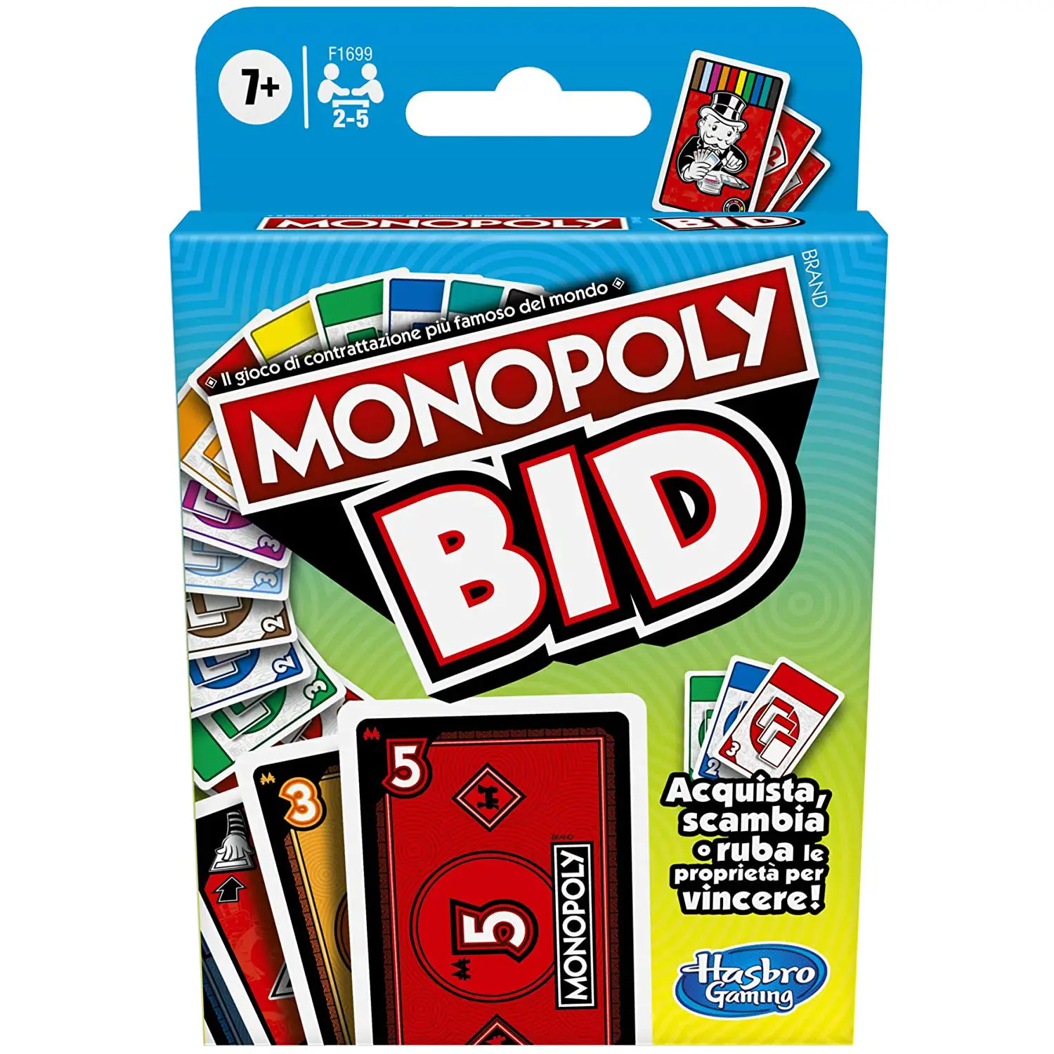 Monopoly Bid – Gioco di Carte Strategico e Veloce Hasbro - Giochi di società