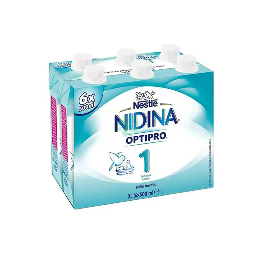 Nestlé Nidina Optipro 1 Liquido 6x500 ml - Latte per Neonati dalla Nascita - latti artificiali