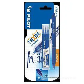Pilot Frixion Clicker Mm 0.7 Blister 1 Penna + 3 Refill Blu - penne pennarelli ufficio