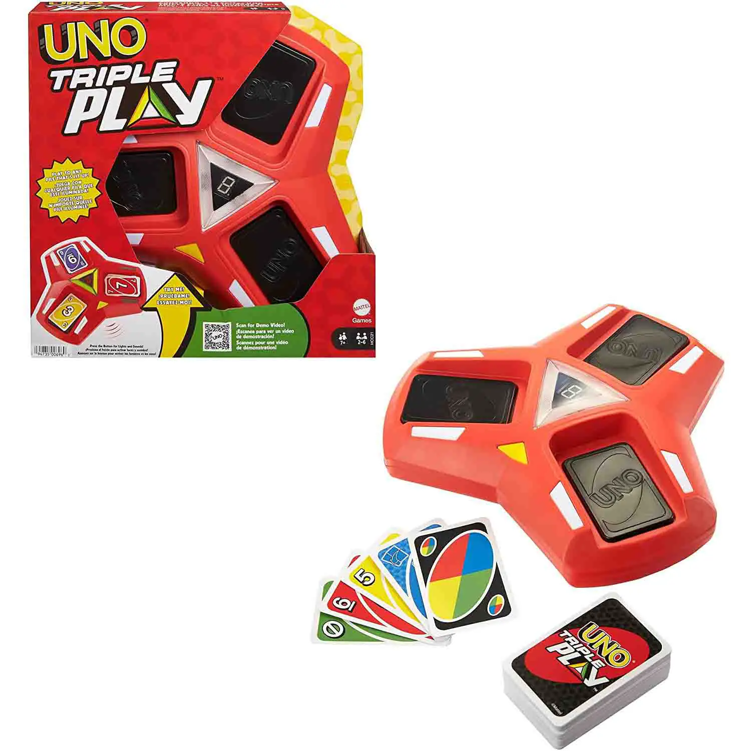 UNO Triple Play – Gioco di Carte con Luci LED e Suoni - Giochi di società
