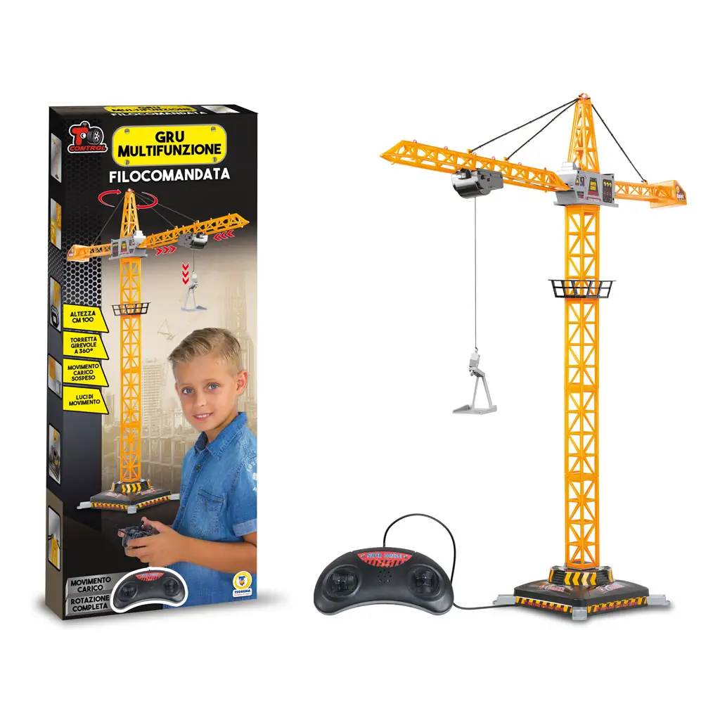 Gru Filoguidata Multifunzione, Rotazione 360°, Altezza 100cm - modellini