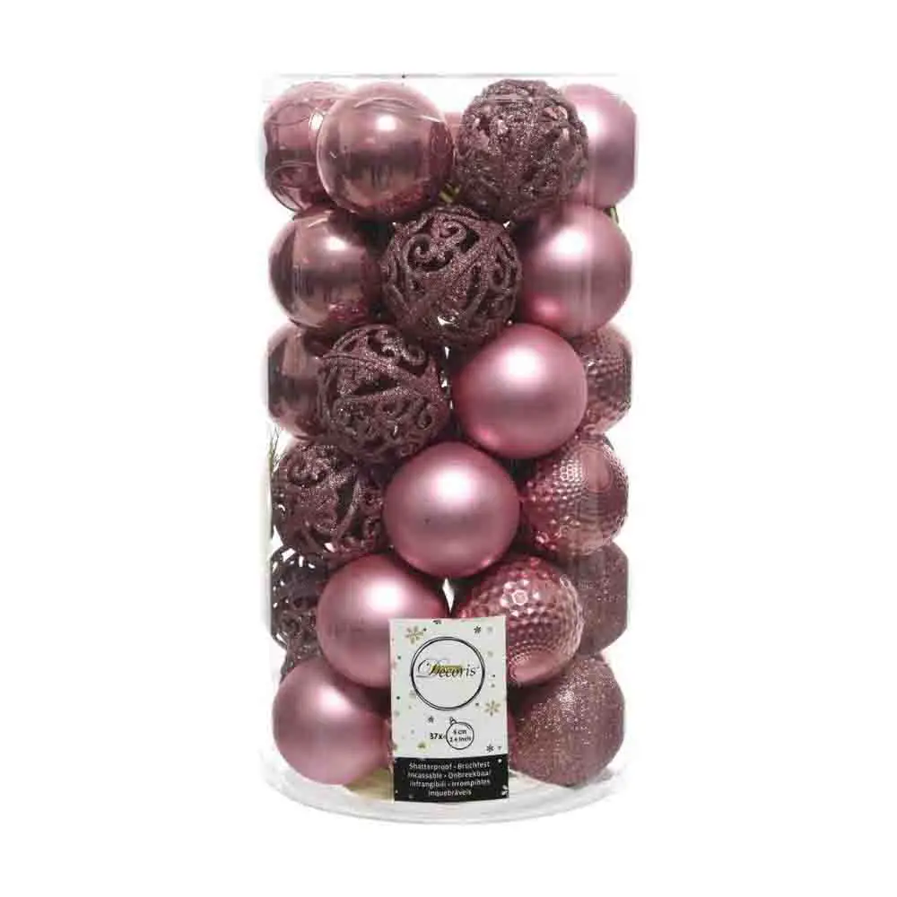 Box 37 Sfere di Natale - Diametro 6 cm - Velvet Pink - addobbi albero