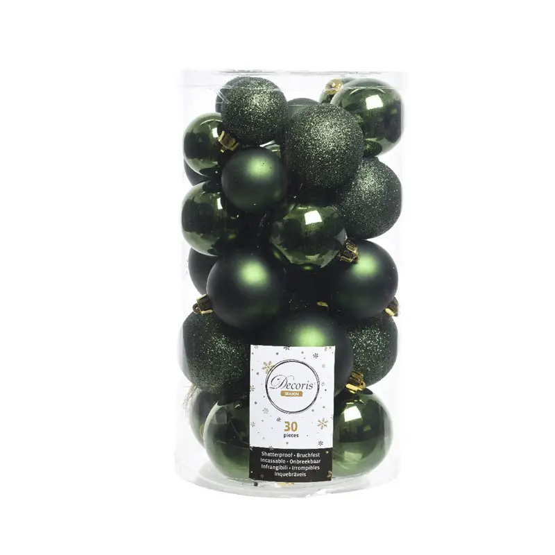 Box 30 Sfere Diametro 6cm Pine Green - addobbi albero