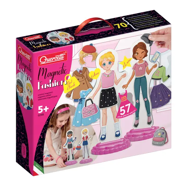 Magnetic Fashion Best Friends, Crea l'outfit di Anna e Laura! Quercetti 2935 - Costruzioni tecniche