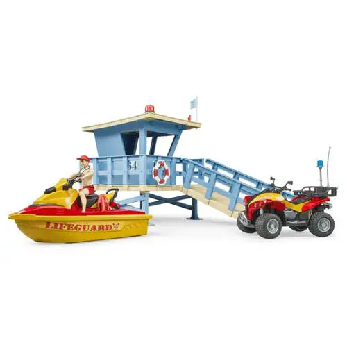 Postazione Guardaspiaggia con Quad e Moto d'Acqua - play set