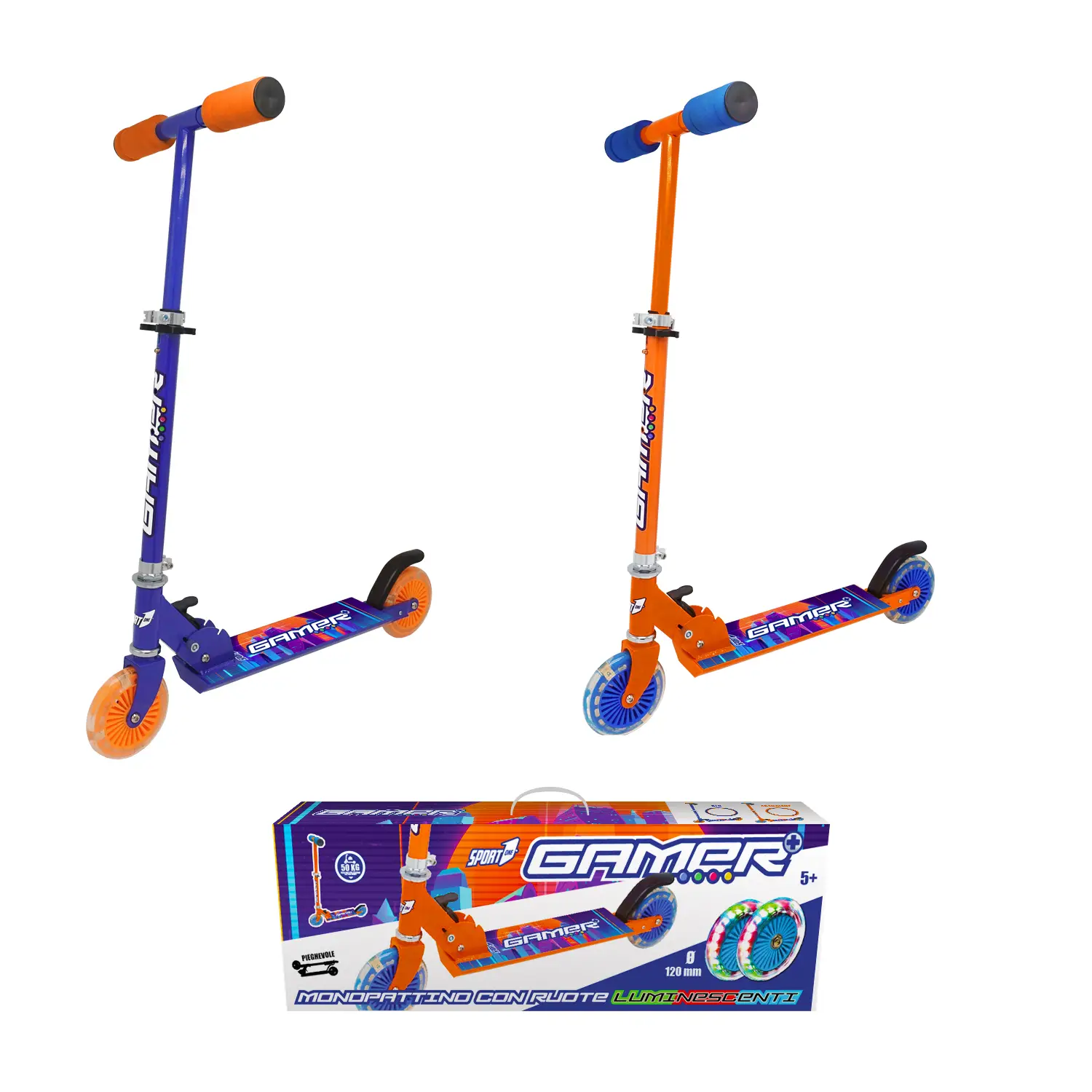 Scooter Gamer 120 con Luci 50kg - monopattini