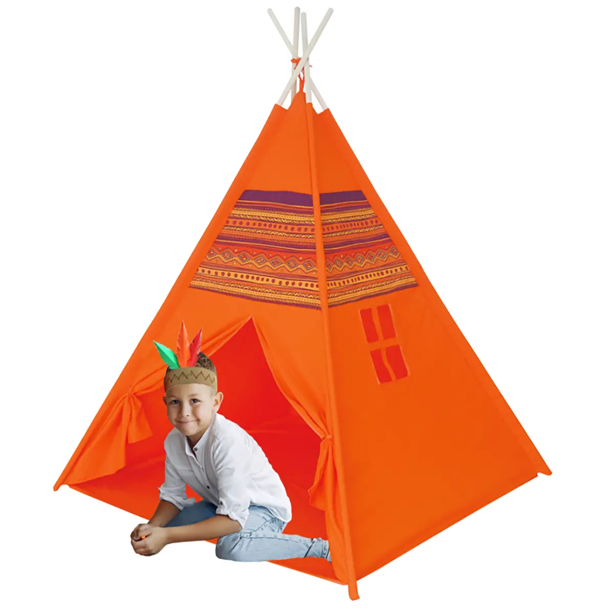 Tenda Indiani Deluxe con Pali in Legno - Casette