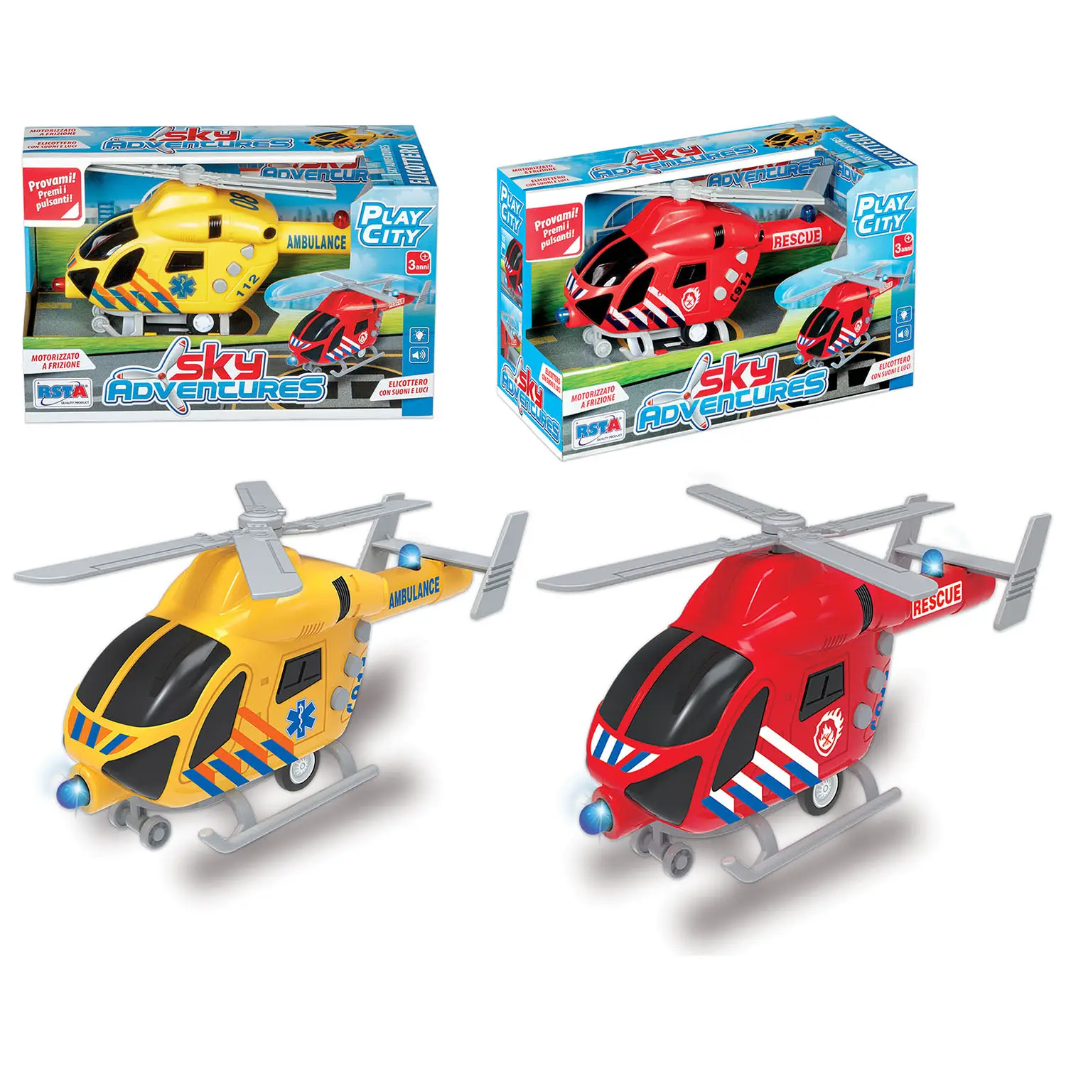 Elicottero Play City con Suoni a Frizione Assortito - modellini
