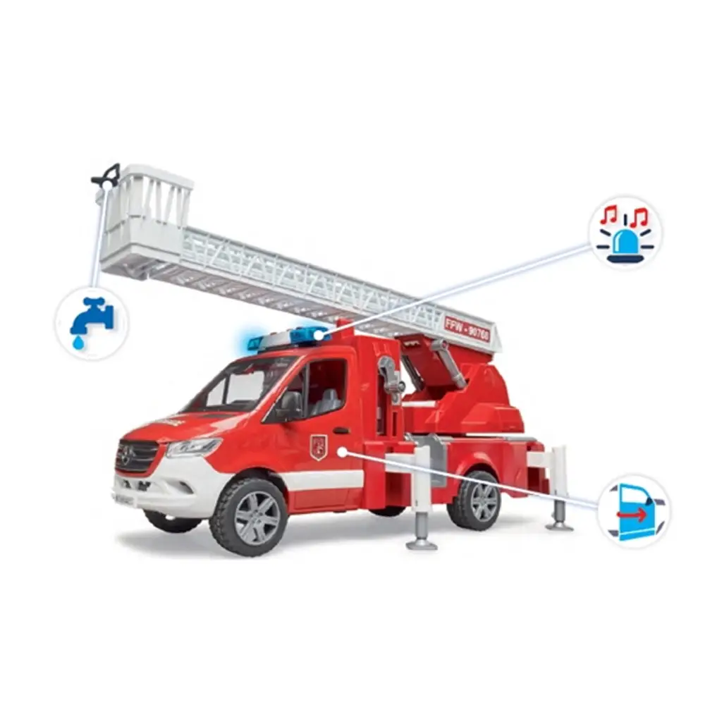 Bruder MB Sprinter Autopompa Pompieri con Luci e Suoni - modellini