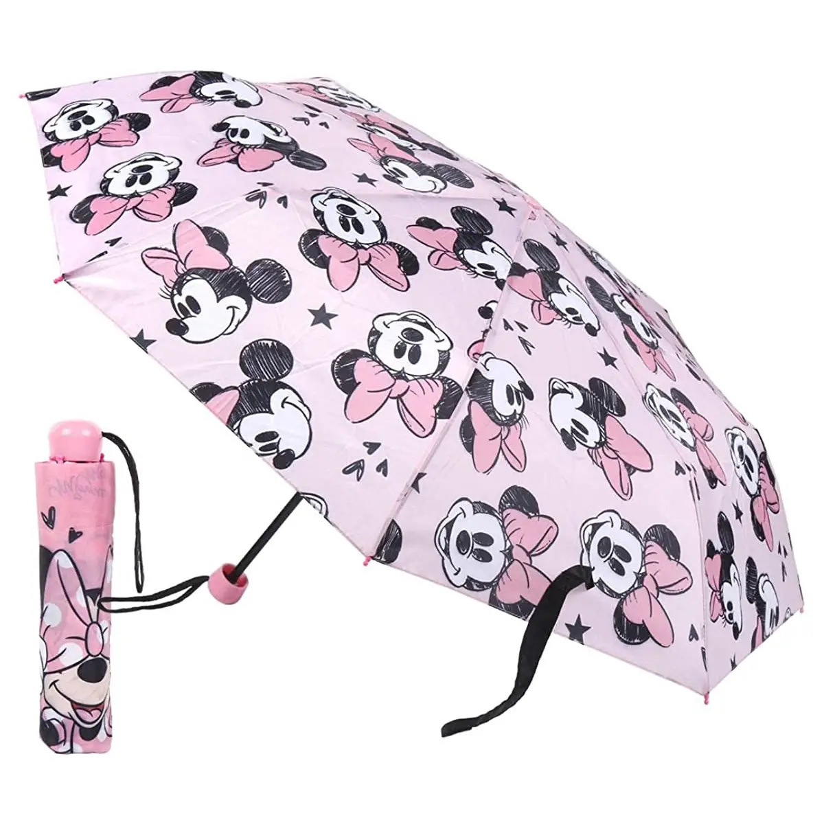 Minnie Ombrello Manuale Piegabile – Sicuro e Divertente per Bambini -