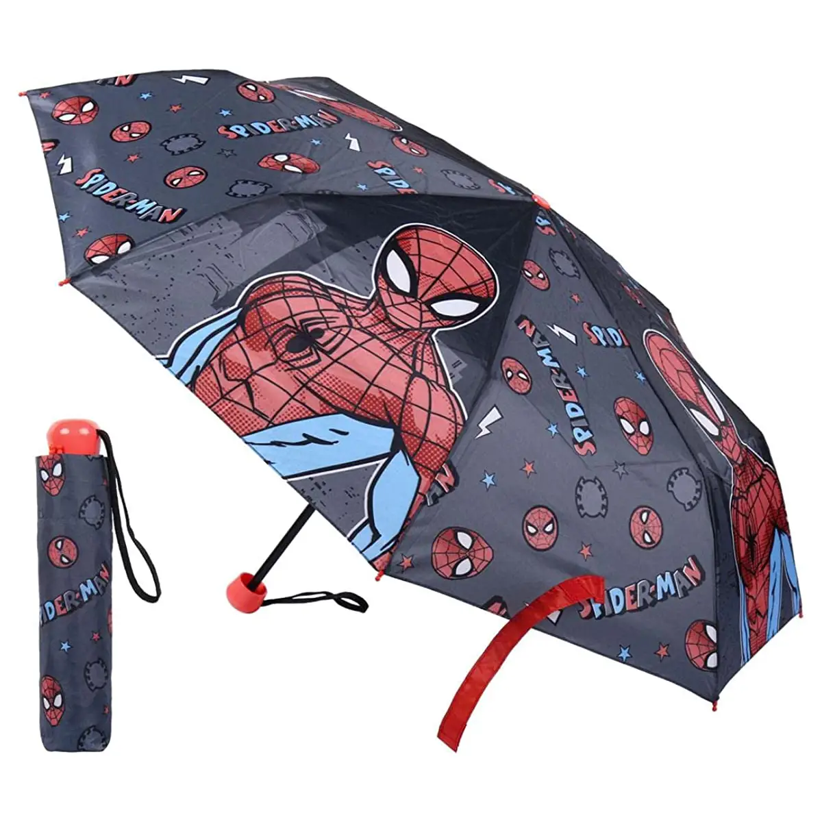Spiderman Ombrello Manuale Piegabile – Sicuro e Divertente per Bambini -