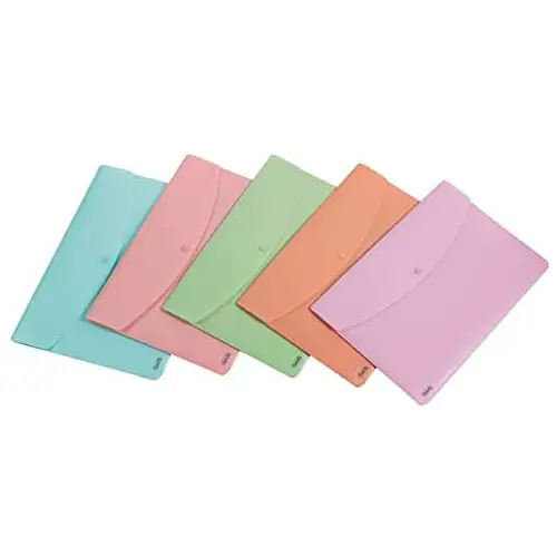 Busta con Bottone Snap Favorit Pastel A4 – PPL Opaco Colori Assortiti - Archiviazione