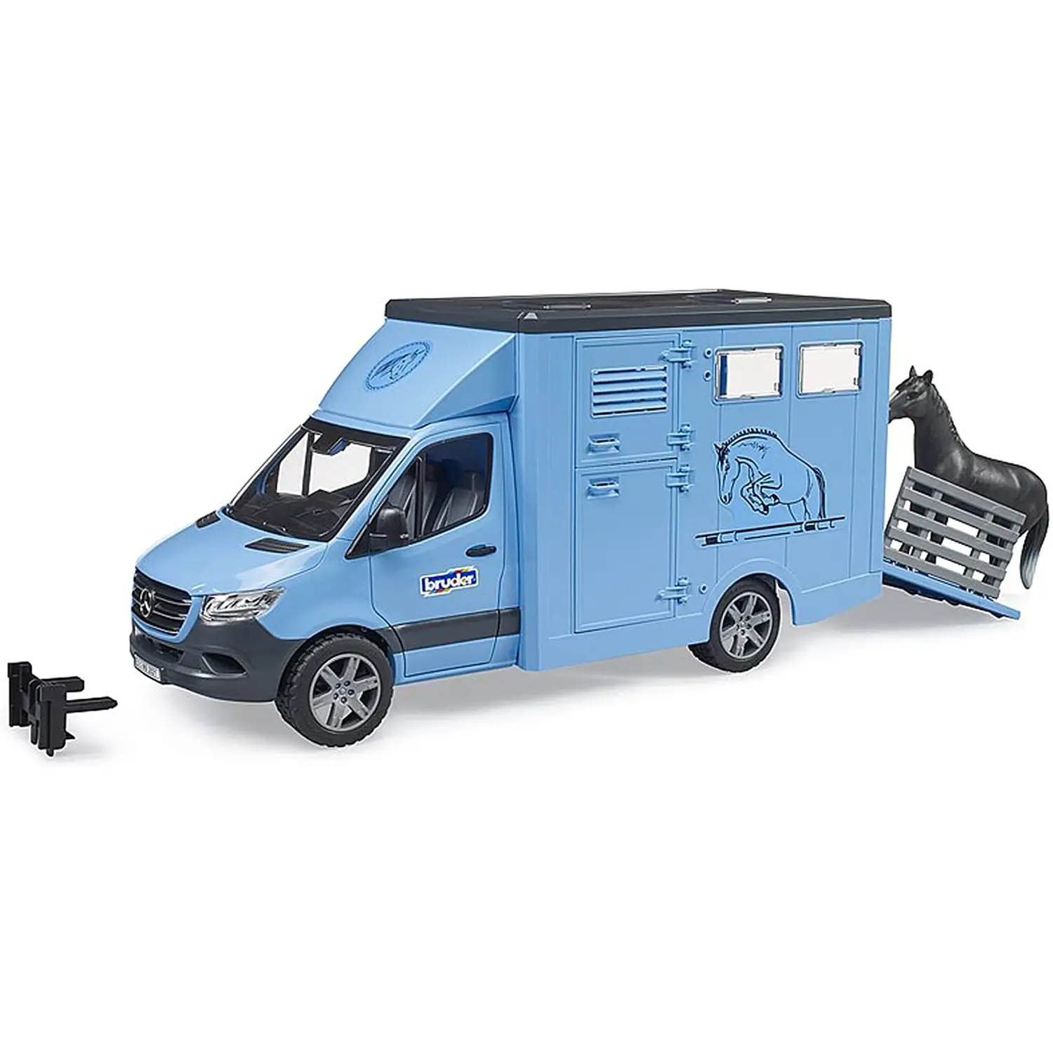Bruder Mercedes Benz Sprinter Trasporto Animali con Cavallo - modellini