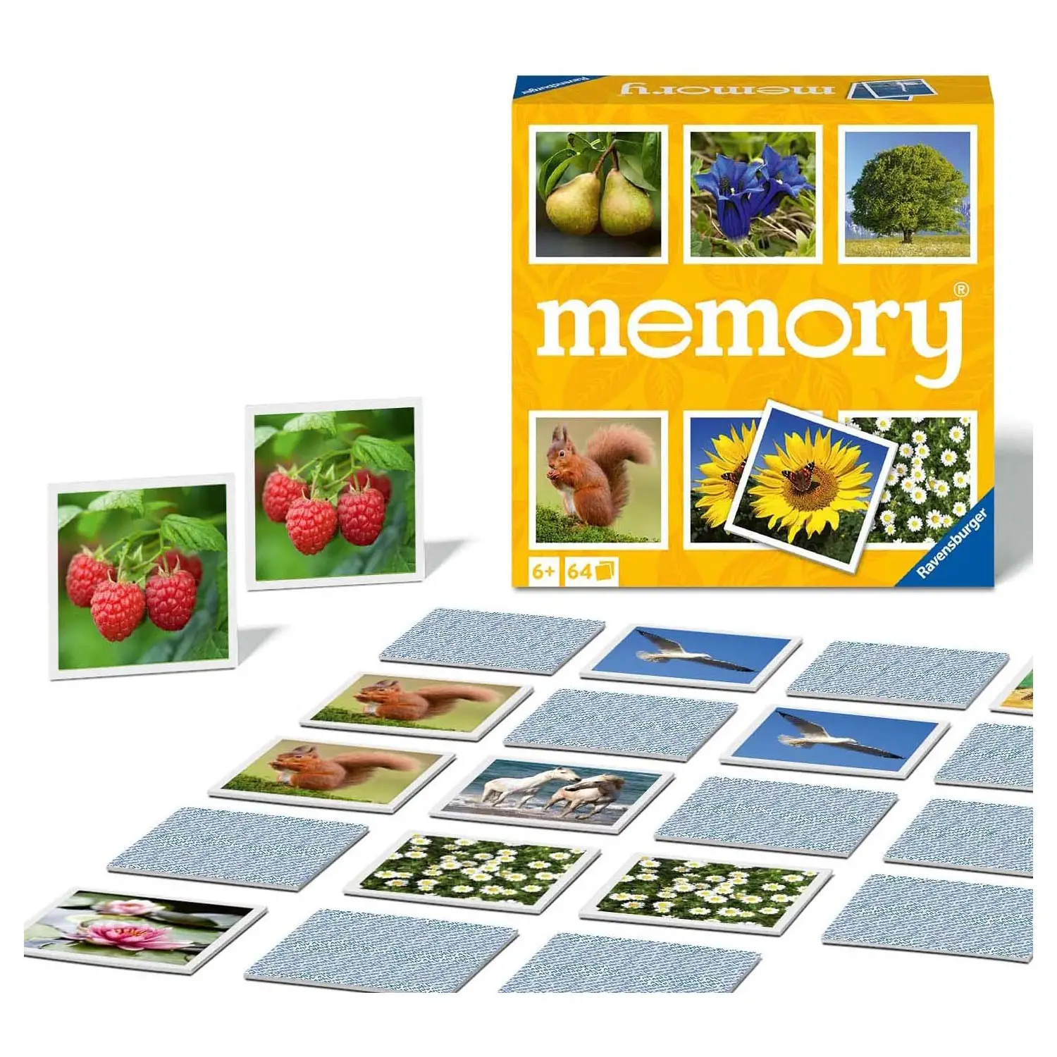 Ravensburger Memory Nature – Gioco di Memoria con 64 Tessere - Memory e Domino