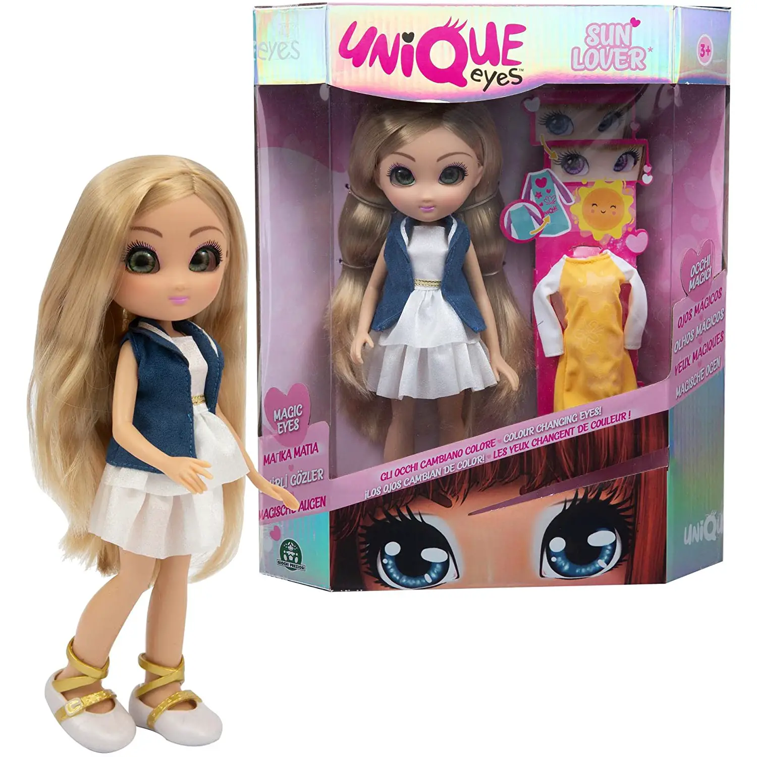 Unique Eyes Fashion Doll Sun Lover Amy: La Bambola che Cambia Colore al Sole - collezionabili bambina