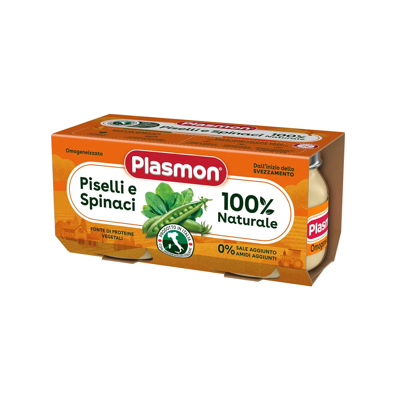 Omogeneizzato Plasmon gr. 80x2 Piselli Spinaci - omogeneizzati