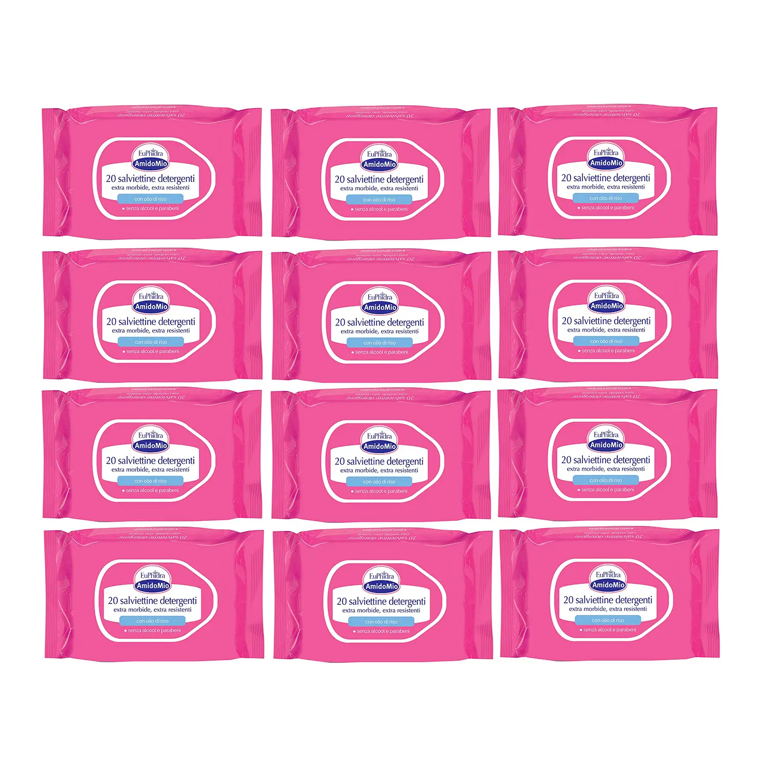 Euphidra Amidomio Salviettine Detergenti 20 Pz – Delicate e Senza Risciacquo - cosmesi e igiene
